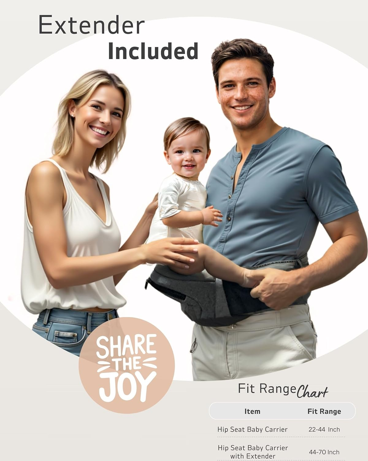 Pandanling Hip Seat Baby Carrier & Baby Hip Carrier - Mom'S Choice Award Winner,Ergonomic Design with Extender, for Newborns to Toddlers 8-44 Lbs (Grey) - Leopard image number 3