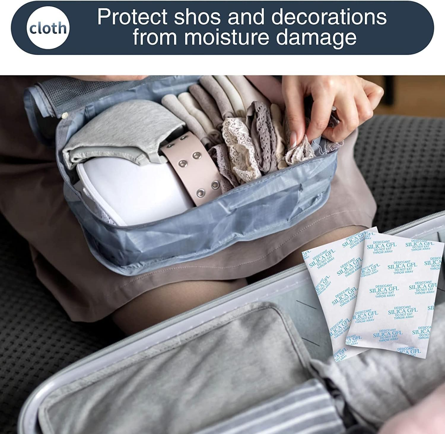 Durimoiy 80 Gram(4 Packs) Moisture Absorber Silica Gel Desiccant Packets for Storage, Desiccant Beads Silica Gel Packs for Moisture Control