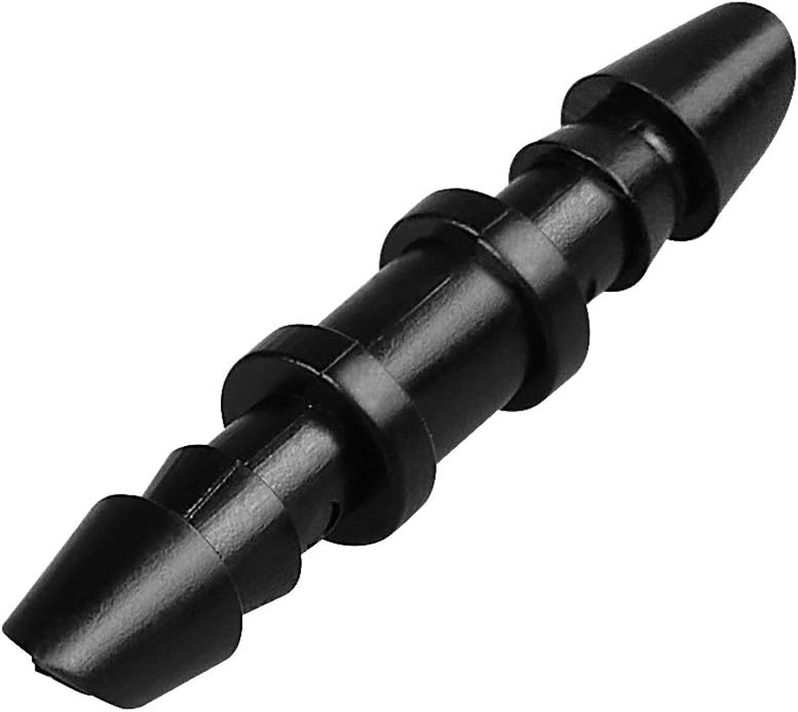 JOYPRO 100 Pieces Drip Irrigation 1/4" Barbed Coupling Fittings, Barbed Connectors for 1/4 Inch Irrigation Tubing, Drip Line Coupler for Drip Sprinkler Garden Lawn Systems - 25P Locked Nozzles-Or image number 4