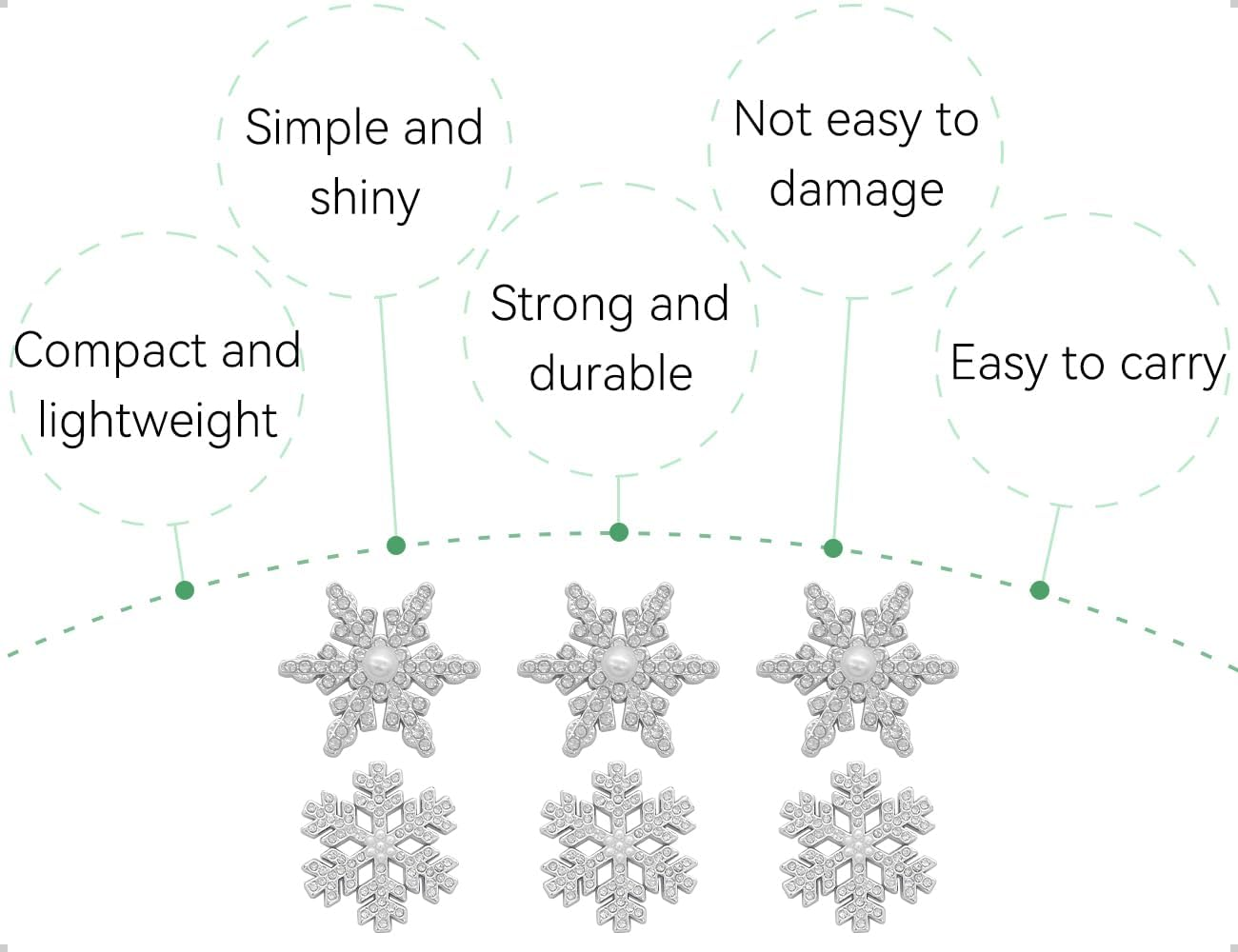 AOYEGIC Pack of 12 Snowflake Hair Clips, Side Hair Accessories, Winter Headpiece with Pearls and Glitter Rhinestones, Used for Women, Girls, Bride, Anniversary Party (Silver) image number 3