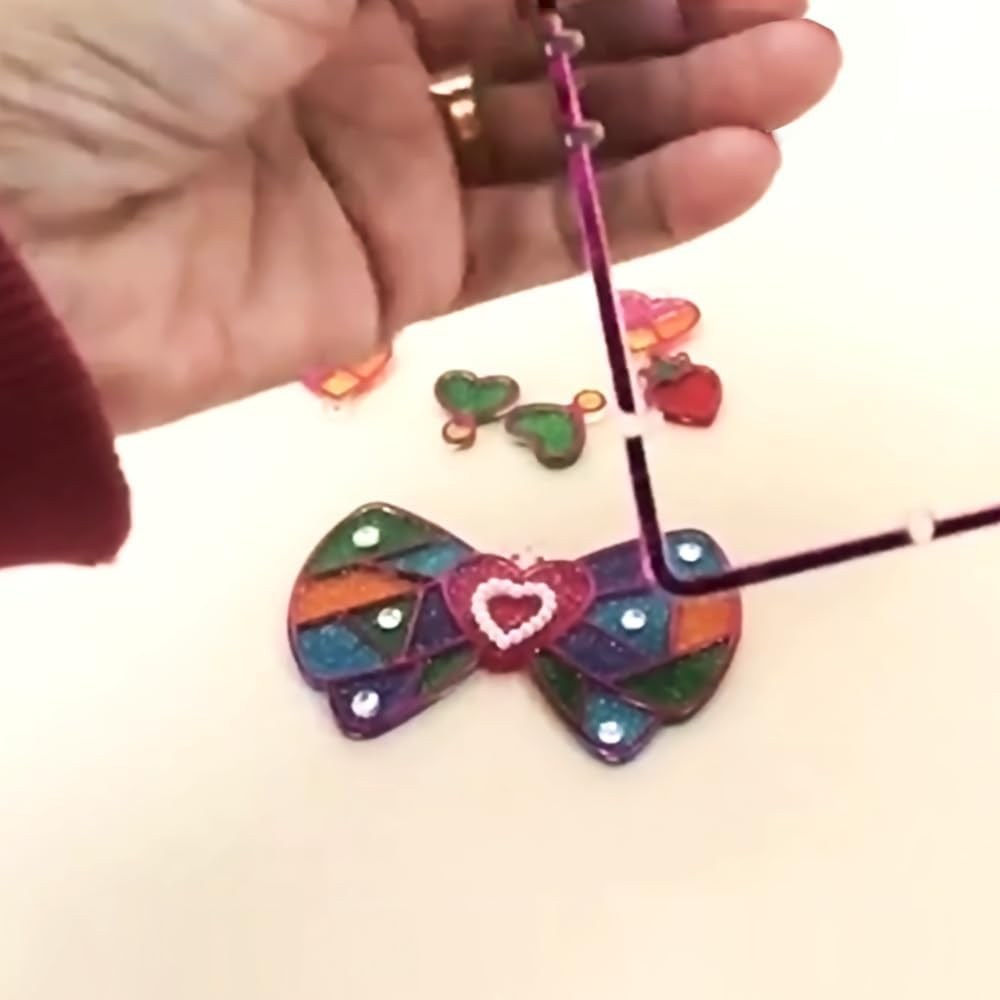 DIY Window Paint Art & Crafts, Kids Boys and Girls Drawing Jewelry Toys Making Kit Set, Colored Sparking Plactic Glitter Charms Bracelet Accessories Inspired Gifts Pack, Ideal Creative Activity Gift Easter Christmas Birthday Family Night (Trendy Jewelry Glass Deco) image number 4