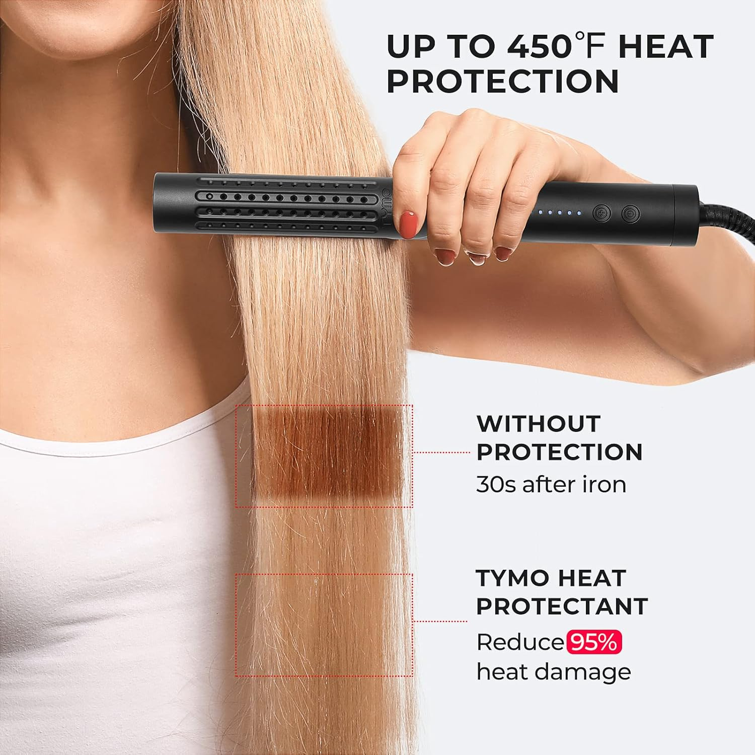 TYMO Heat Protection Hair Spray with Argan Oil for Styling Tools, Heat Protectant Spray to Smooth & Hydrate, Natural Clean Formulation, Multi-Benefit Treatment, Lightweight for All Hair Types image number 6