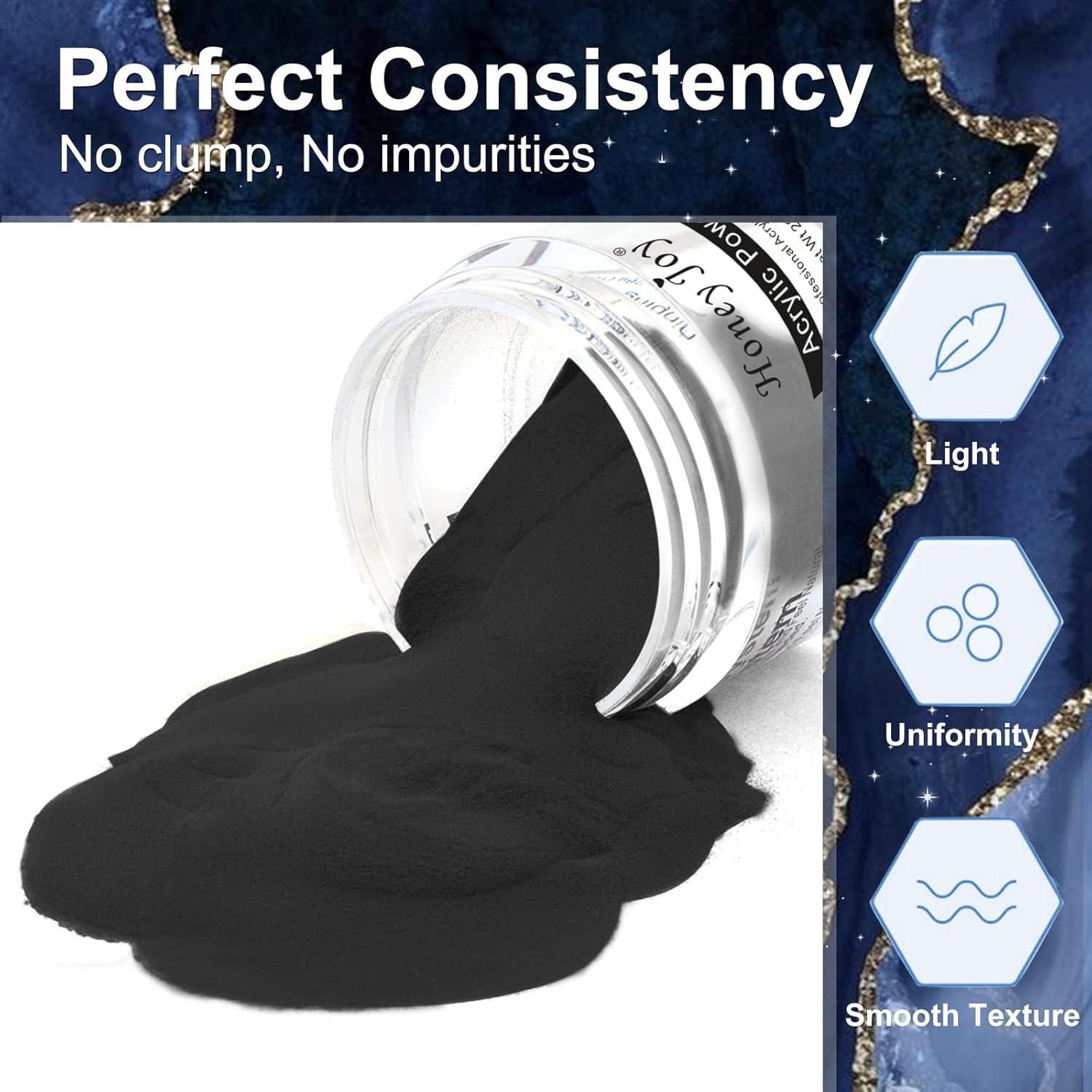 28G/Box Acrylic Powder Professional White Clear Black Nude Acrylic Nail French Manicure Powder for Nail Extension Acrylic Nail System,Hj-Nap016 (Black)