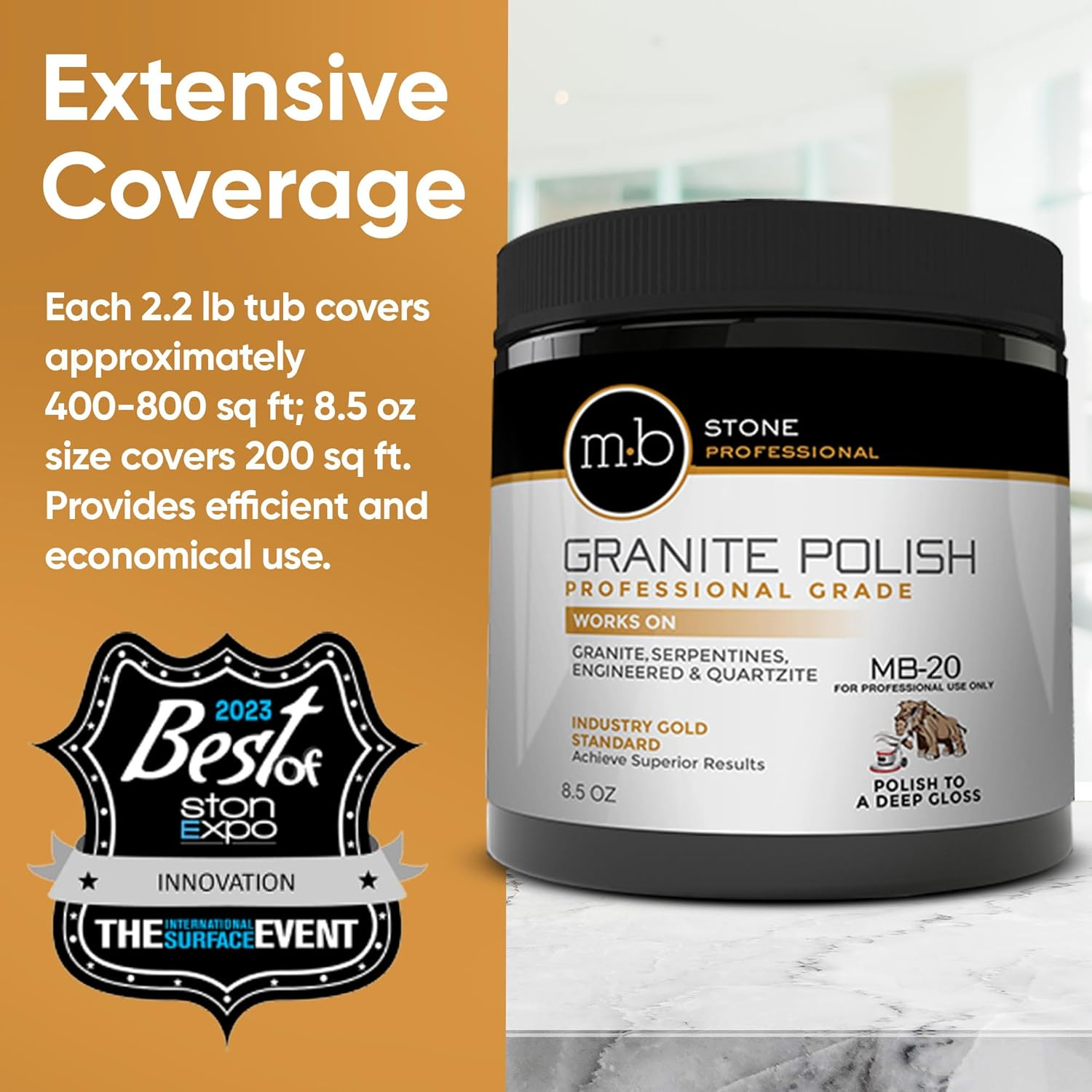 MB Stone Care - MB-20 Granite Polish (8.5 Oz. Jar) image number 1