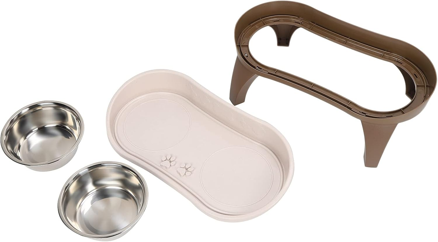 Large Elevated Feeder, Raised Stainless Steel Bowl Dog Feeder Pet Dinner Table Dog Bowls with Stand Elevated Dog Bowls Raised Pet Bowl for Home for Pet Cat Dog