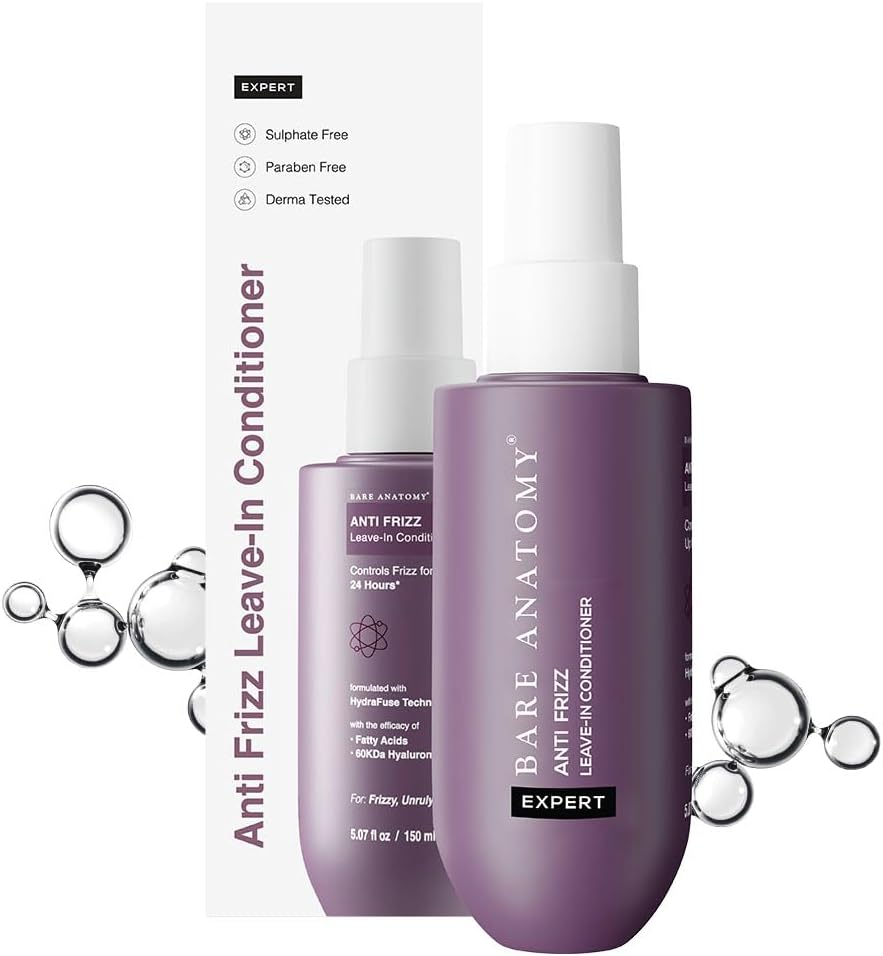 Bare Anatomy anti Frizz Leave in Conditioner | Deep Conditioned Frizz Controlled Hair for 24 Hrs | for Dry & Frizzy Hair | for Women and Men | Get Smoother, Healthy & Glossy Hair | 150Ml image number 2