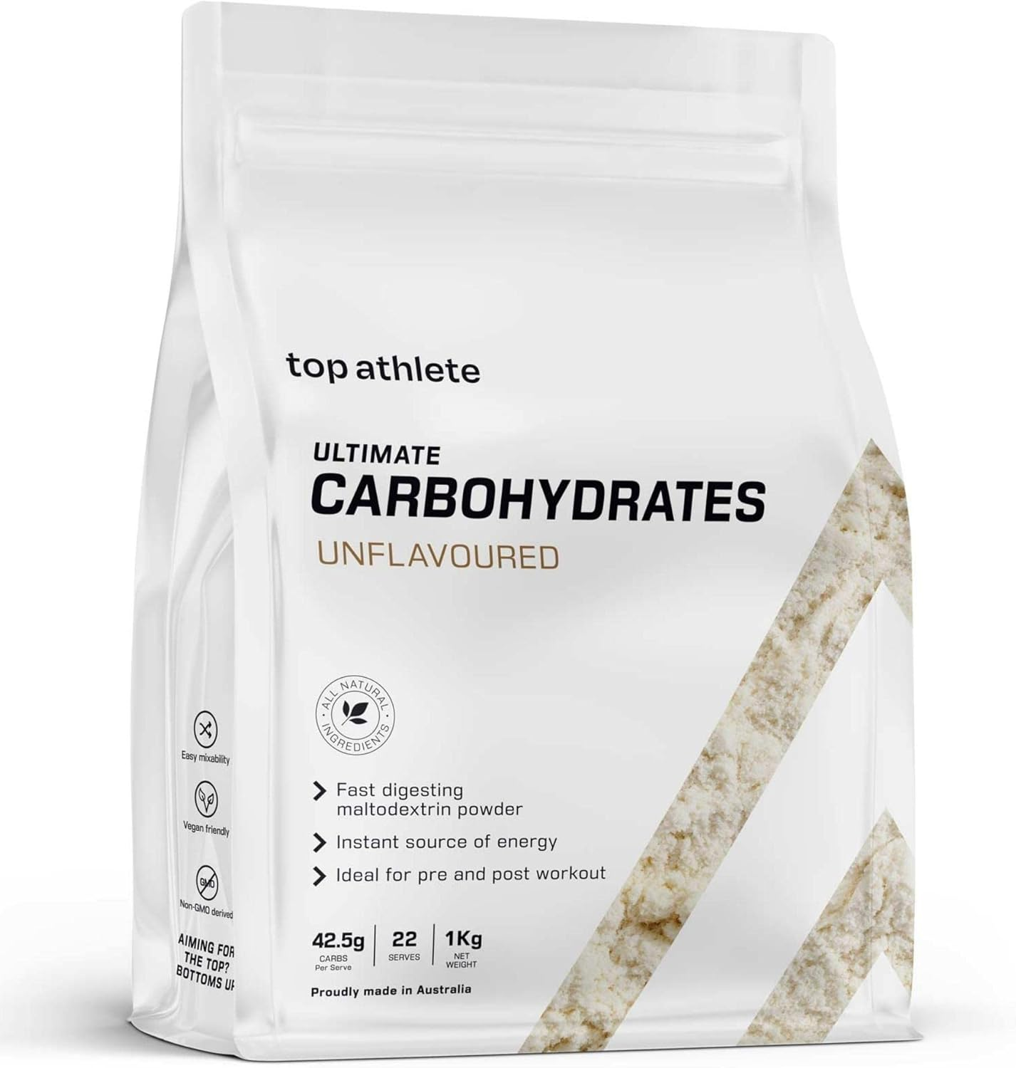 Top Athlete Ultimate Carbohydrates Powder | Unflavoured Vegan Pre Workout & Post Workout Energy Drink Powder | Preworkout Carbs for Endurance & Recovery, Gluten Free Additive‑Free | 1KG image number 5