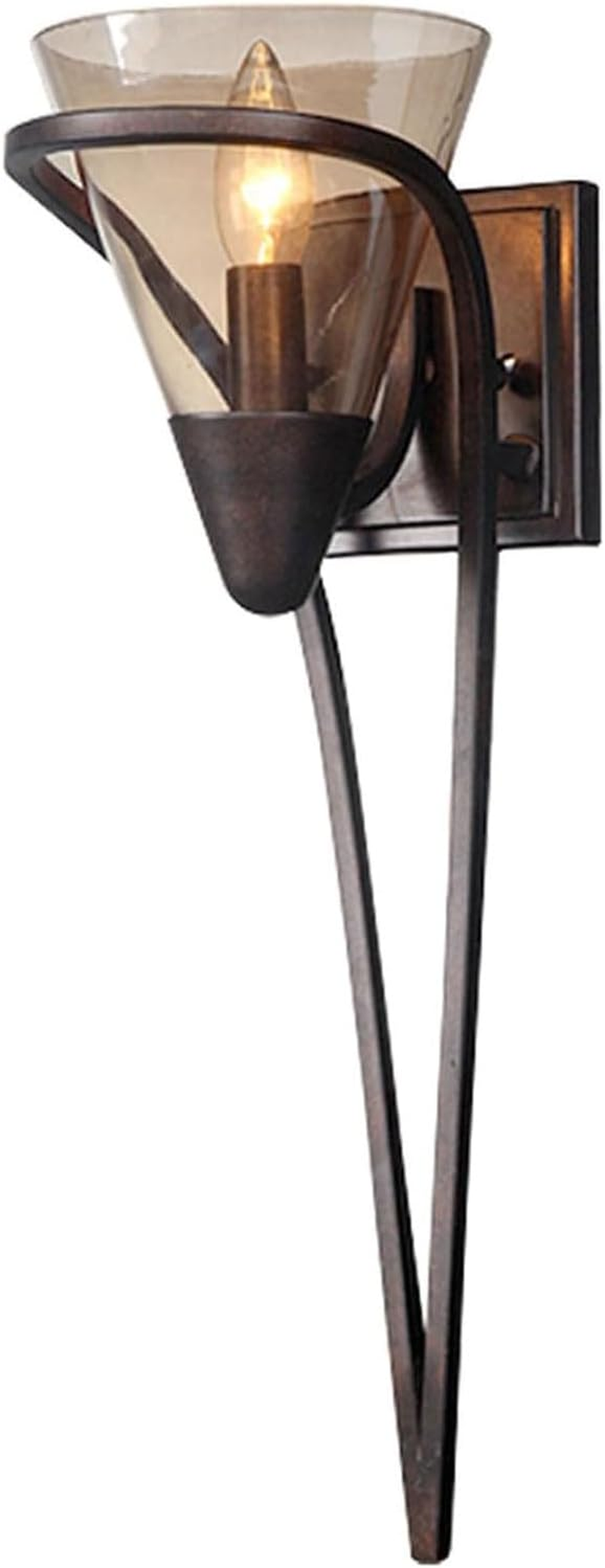 Vintage Wall Sconce Black Wall Sconce with Smoke Gray Glass Shade Candelabra Wall Sconce for Hallway Doorway Wall Lighting image number 3