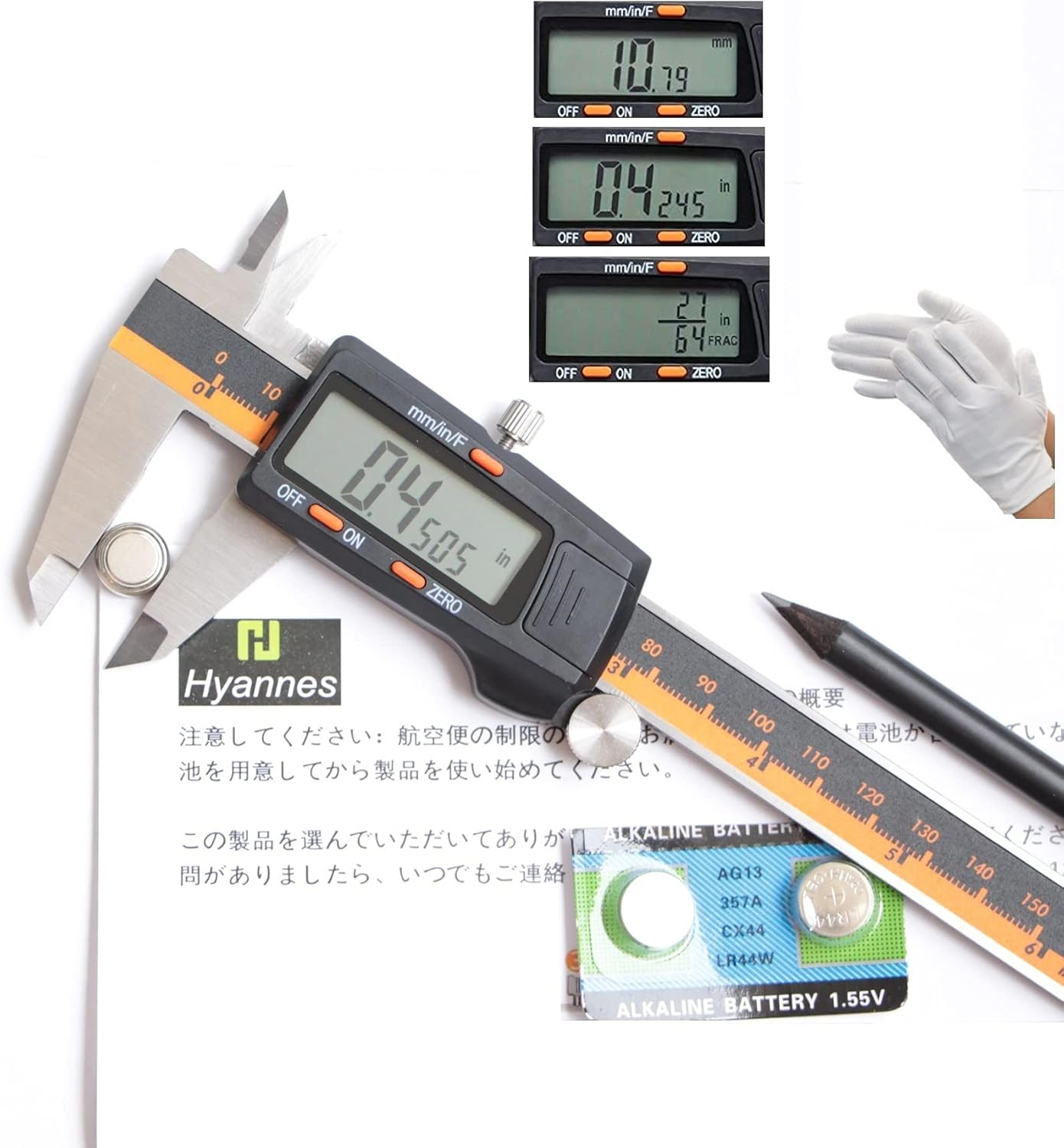 Auto-Off Inch/Millimeter/Fraction 6 Inch Digital Caliper Measuring Tool Micrometer Stainless Steel Body with Large LCD Screenperfect for Diy/Household/Accuracy Measurement image number 4