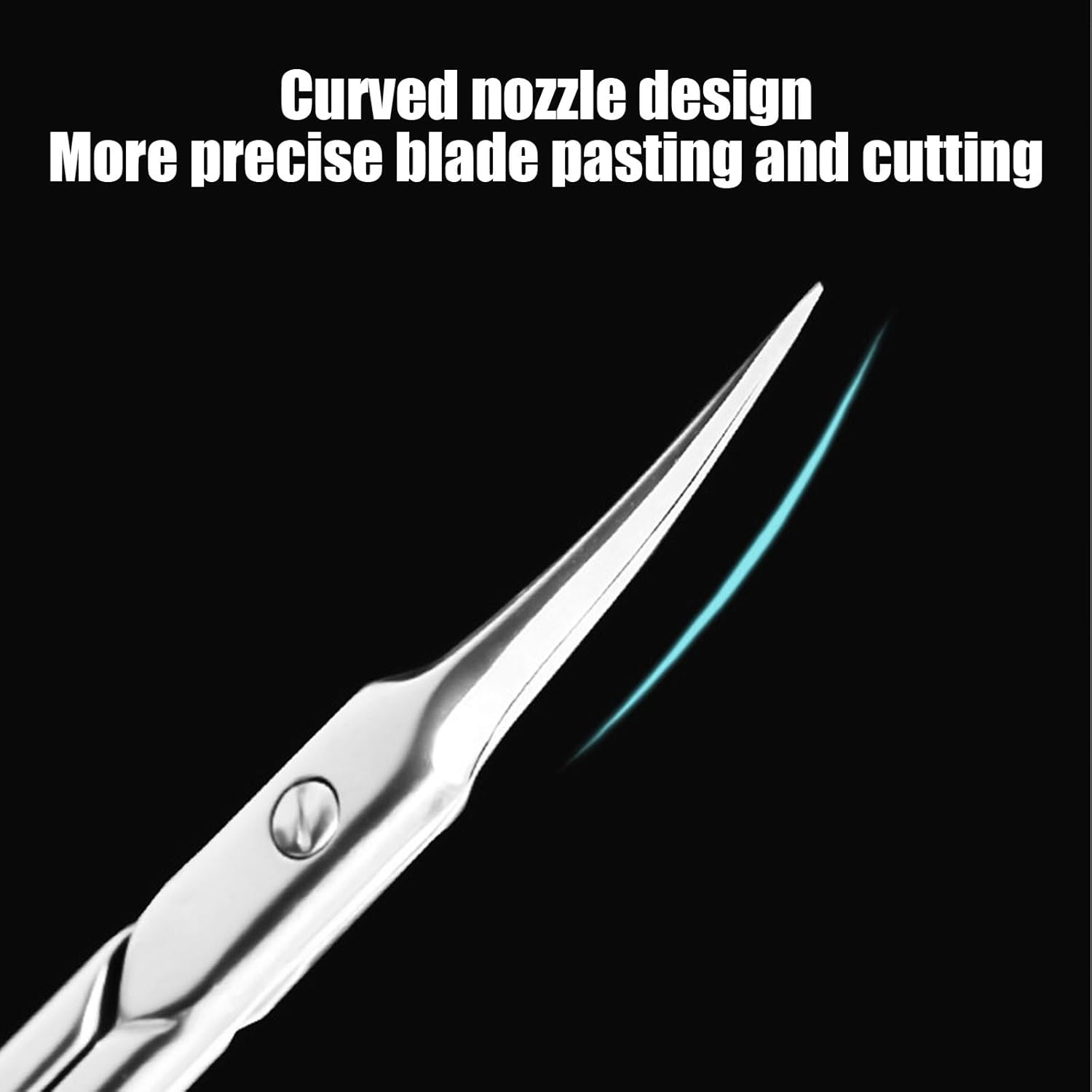 RIBHNXHI Cuticle Scissors Extra Fine for Women and Men, Curved Stainless Steel with Precise Pointed Tip for Manicure Pedicure Nail Eyebrow Eyelash Grooming 3.7 Inch image number 2