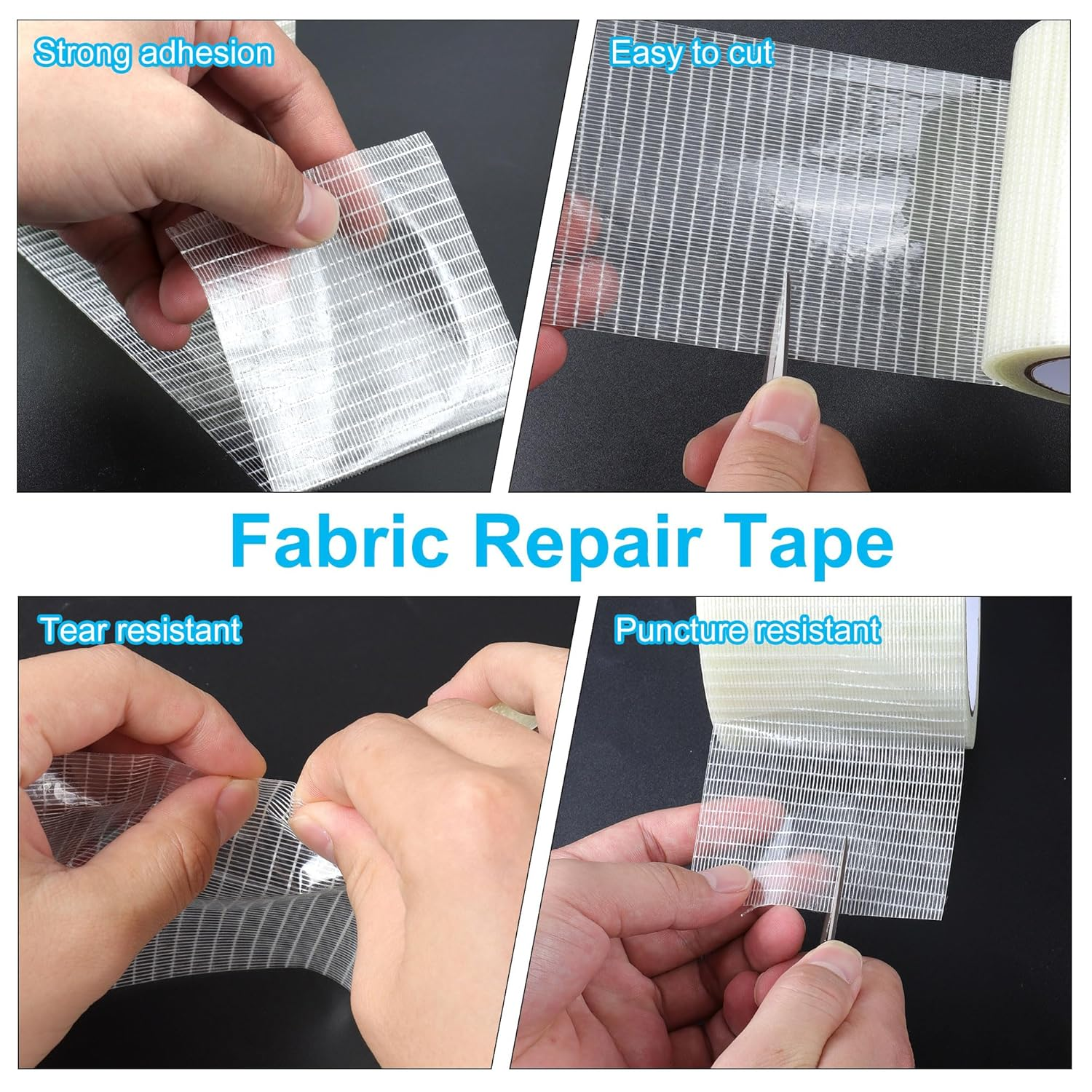 JUNART RV Awning Repair Tape,3.93Inx65.6Ft Waterproof High-Adhesive Fabric Repair Tape for Tents, Canvas, Sails,Etc image number 3