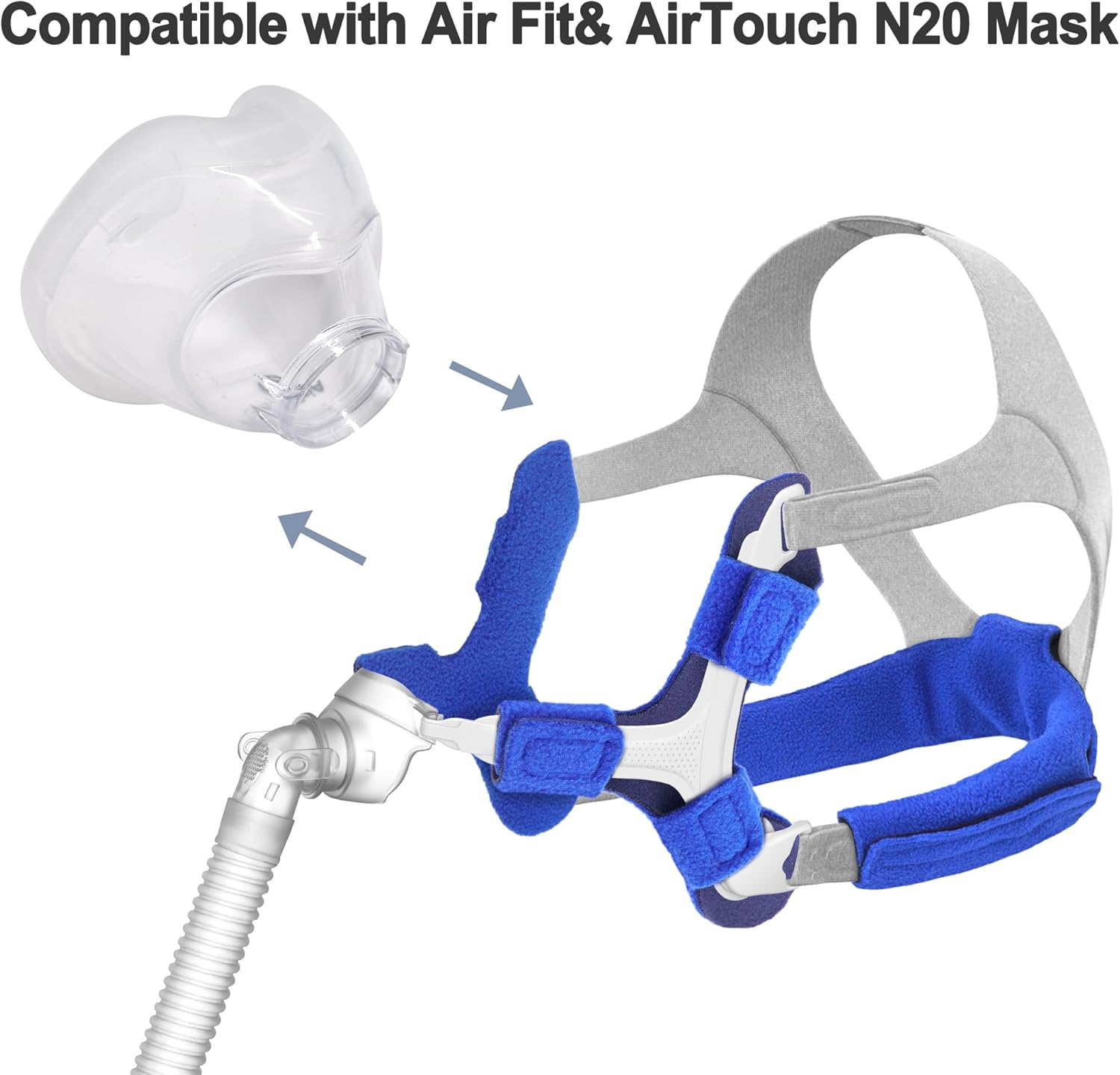 Replacement Set Compatible with Airfit N20, Tube Frame Assembly, Snugly Fit & Reliable Seal Replacement Kit Supplies by Airsmart (No Cushion)