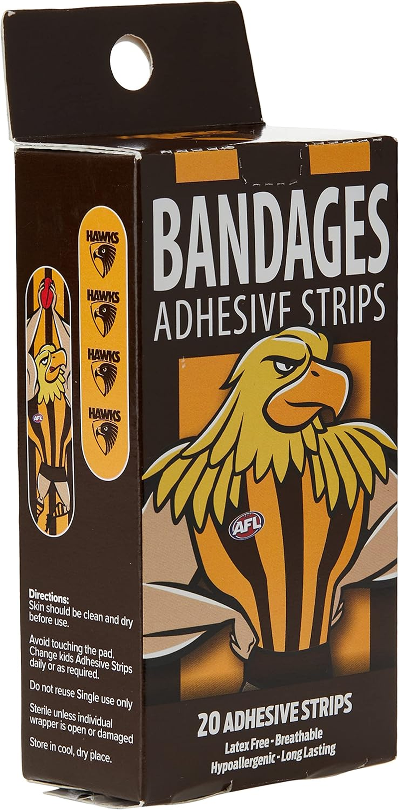 AFL Hawthorn Mascot Adhesive Bandages (Pack of 20) image number 1