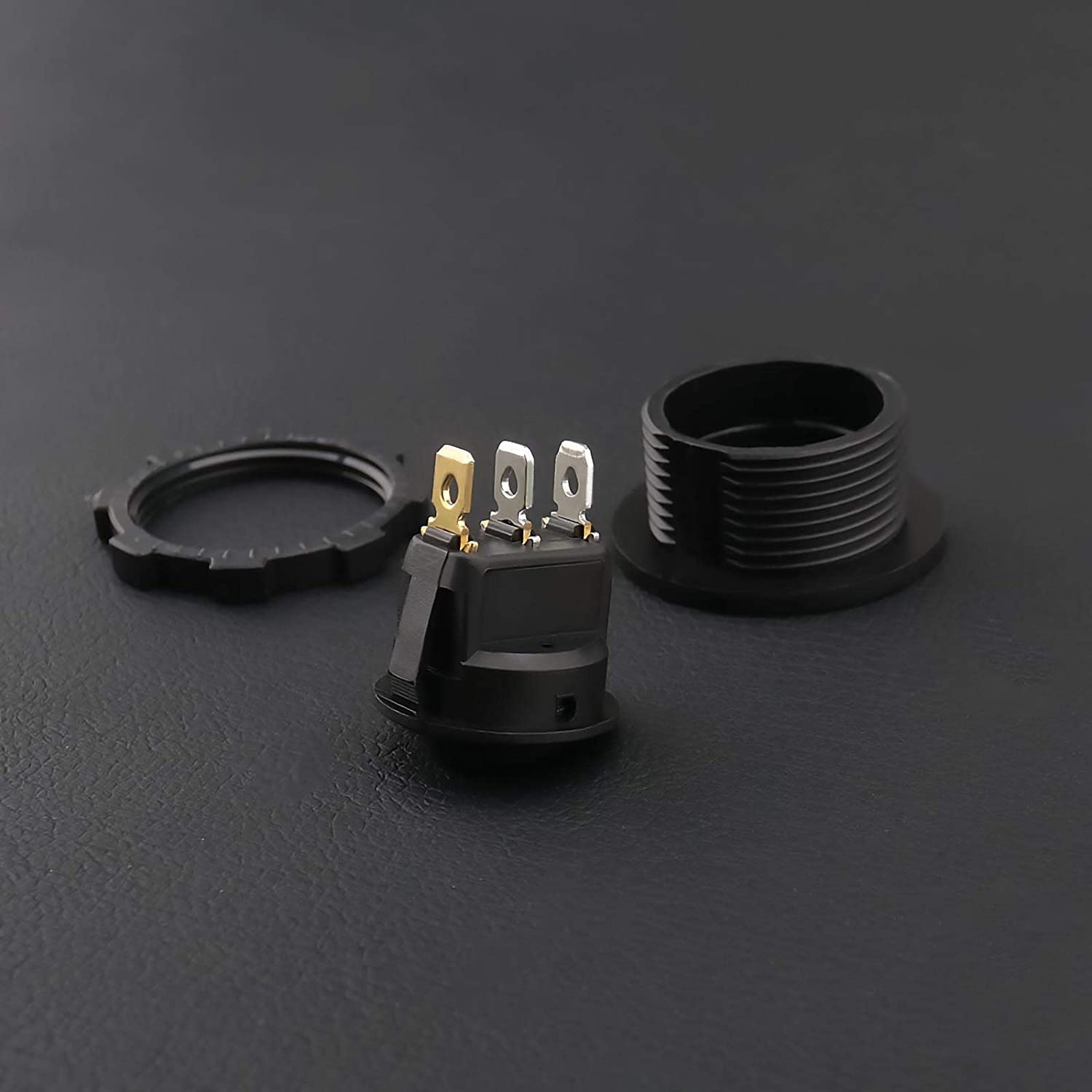 Emsea 3PCS round Rocker Toggle Switch 12-24V 20A Blue LED Light On/Off Control Button 3Pins with 9 Connection Cables for Car Caravan Truck Boat