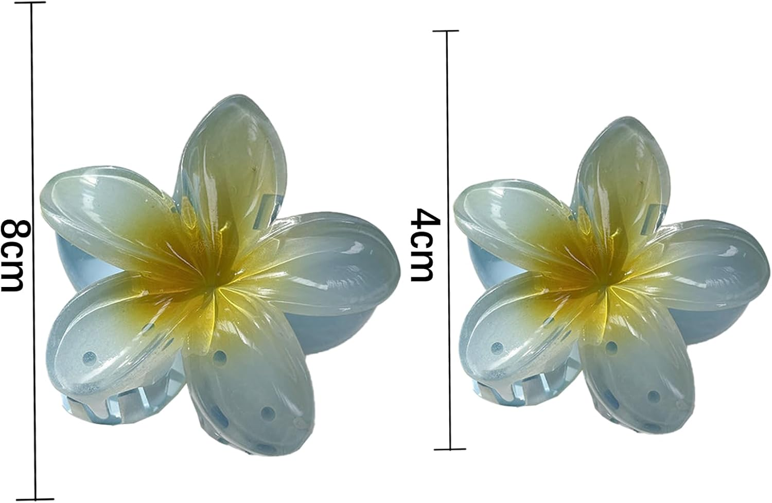 Zynewa Pack of 7 Flower Hair Clips, Cute Flower-Shaped Plastic Hair Clips, Hawaiian Flower Claw Clips, Hair Clips for Women (3 Large + 4 Small) image number 5