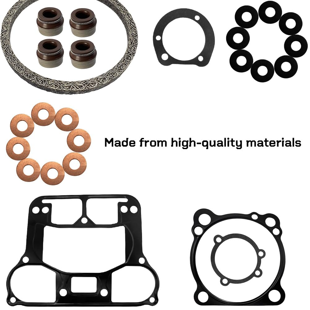 Top End Engine Gasket & Clutch Primary Cover Gasket Kit Compatible with for Sportster Custom Anniversary XL1200C 1200 XL1200 Sport XL1200S XLH1200 XLH1200C image number 5