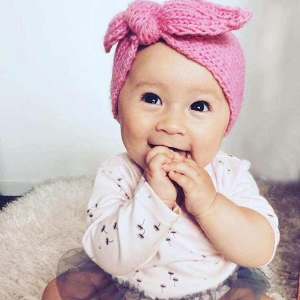 IZUS Turban Headband Baby Girl - Warm Rabbit Knot Hair Band, Knit Head Wrap for Newborn, Toddler and Children image number 5