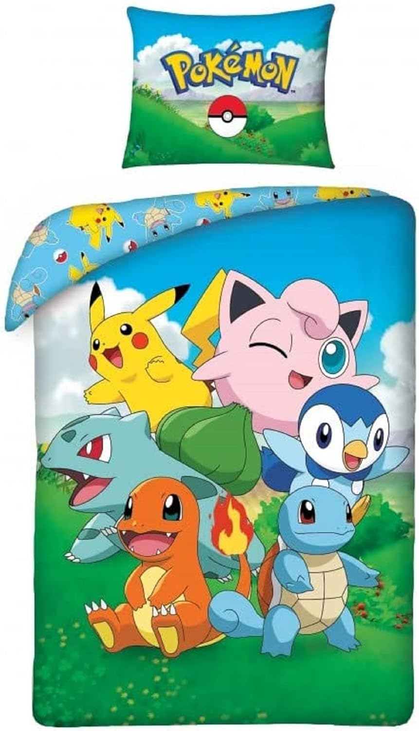 Halantex Pokemon POK-419BL Bed Linen, 140 X 200 Cm + 70 X 90 Cm, 100% Cotton