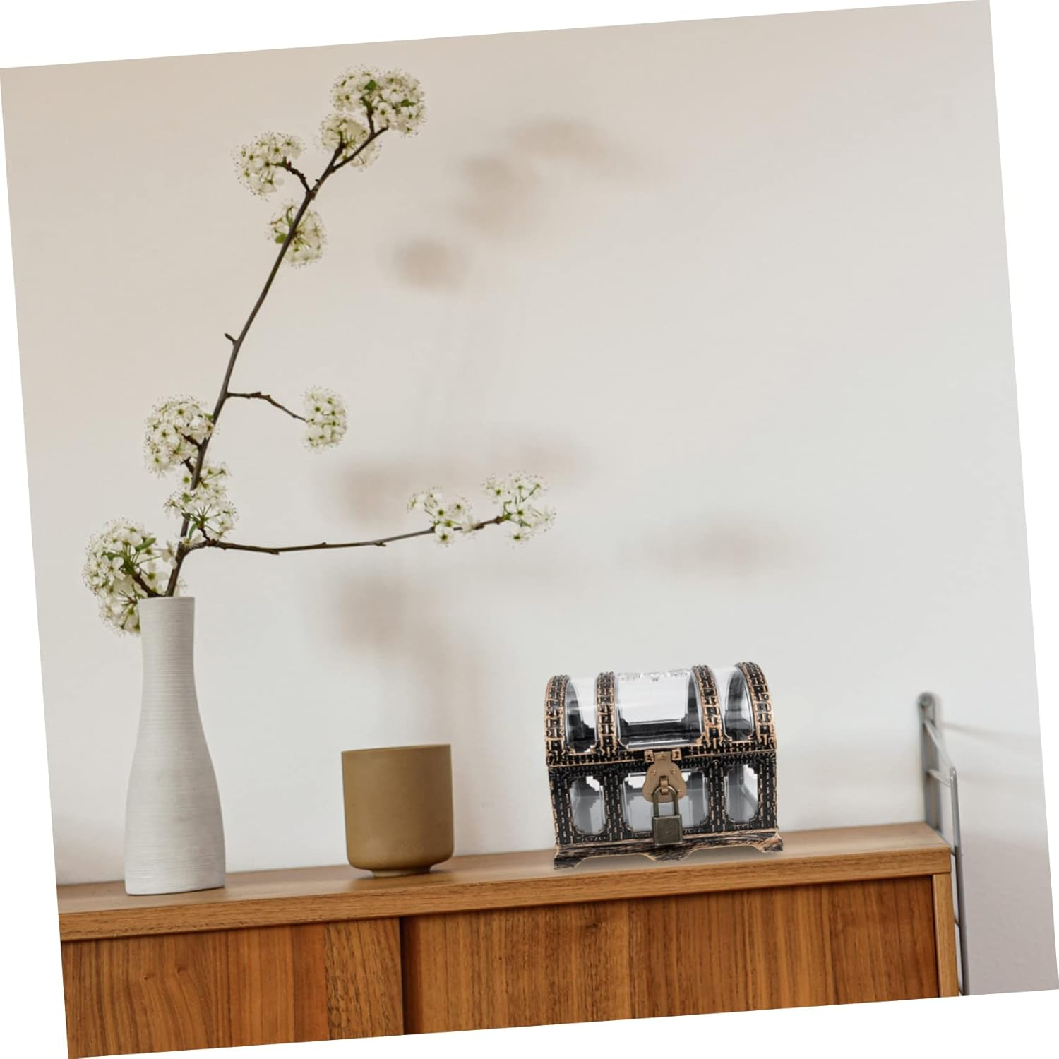 Pirate Treasure Chest Toy Large Vintage Treasure Box for Boy Girl Keepsake Small Jewelry Box Gems and Coins