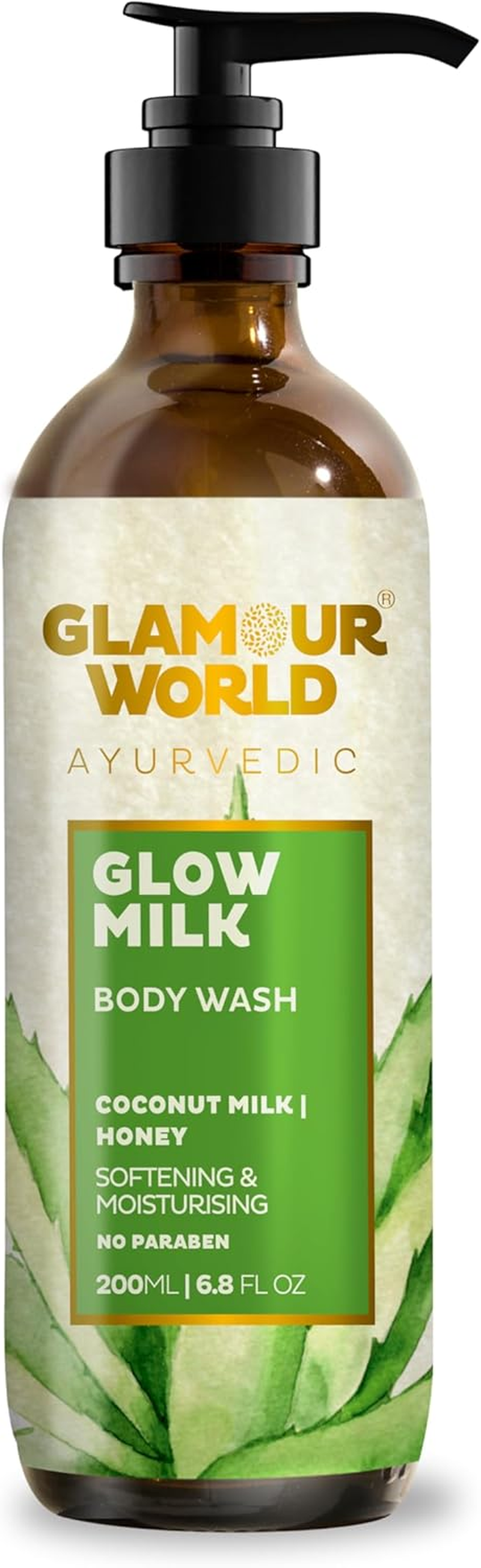 Glamour World Ayurvedic Glow Milk Body Wash| Gentle Body Wash That Cleanses Skin Enriched with Aloe Vera,Honey,Coconut Milk image number 1