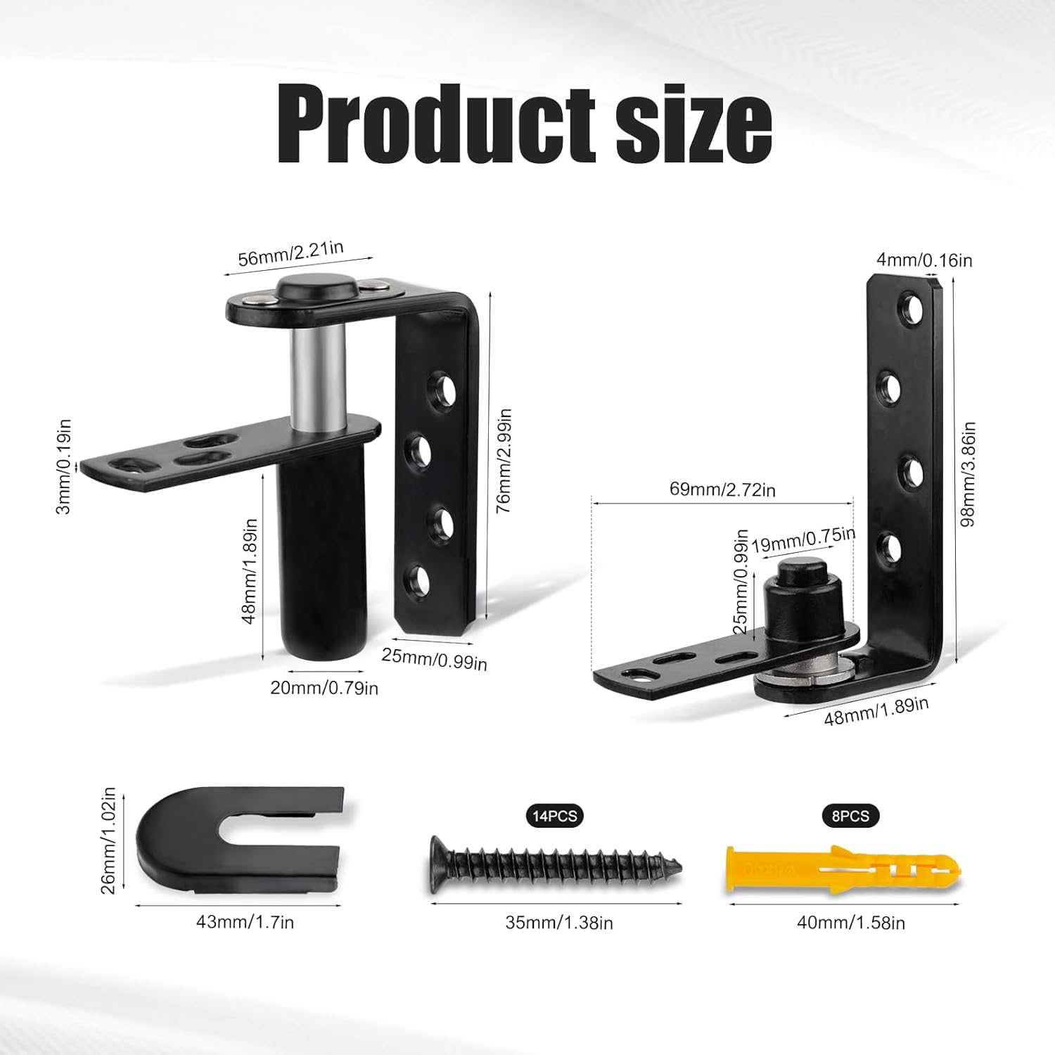 Saloon Door Hinges, Stainless Steel Hinges for Double Hinged Doors 180 Degree Rotation Multiple Uses Door Hinges Hardware Accessories for Bar Cafeteria Saloon Supplies image number 3