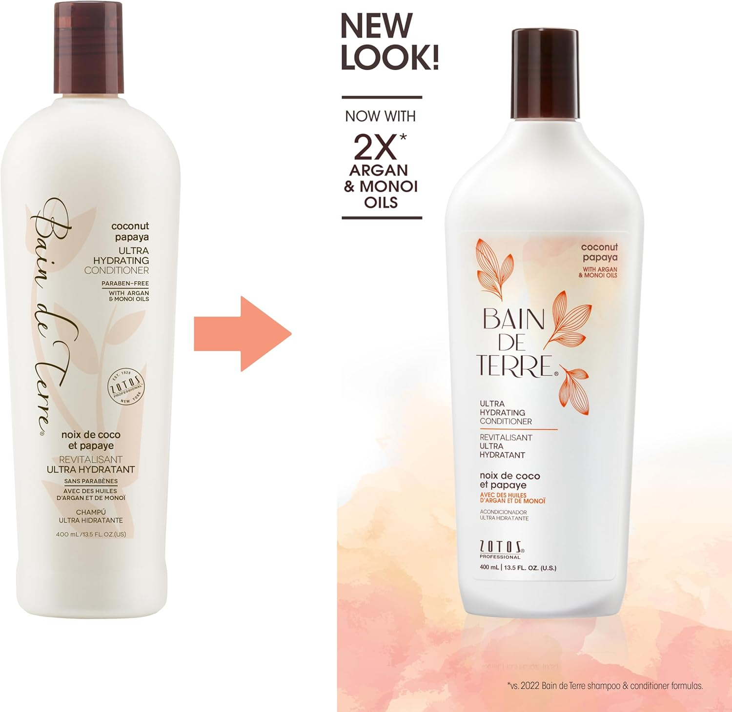 Bain De Terre Ultra Hydrating Hair Conditioner for Unisex, Coconut Papaya, 13.5 Ounce