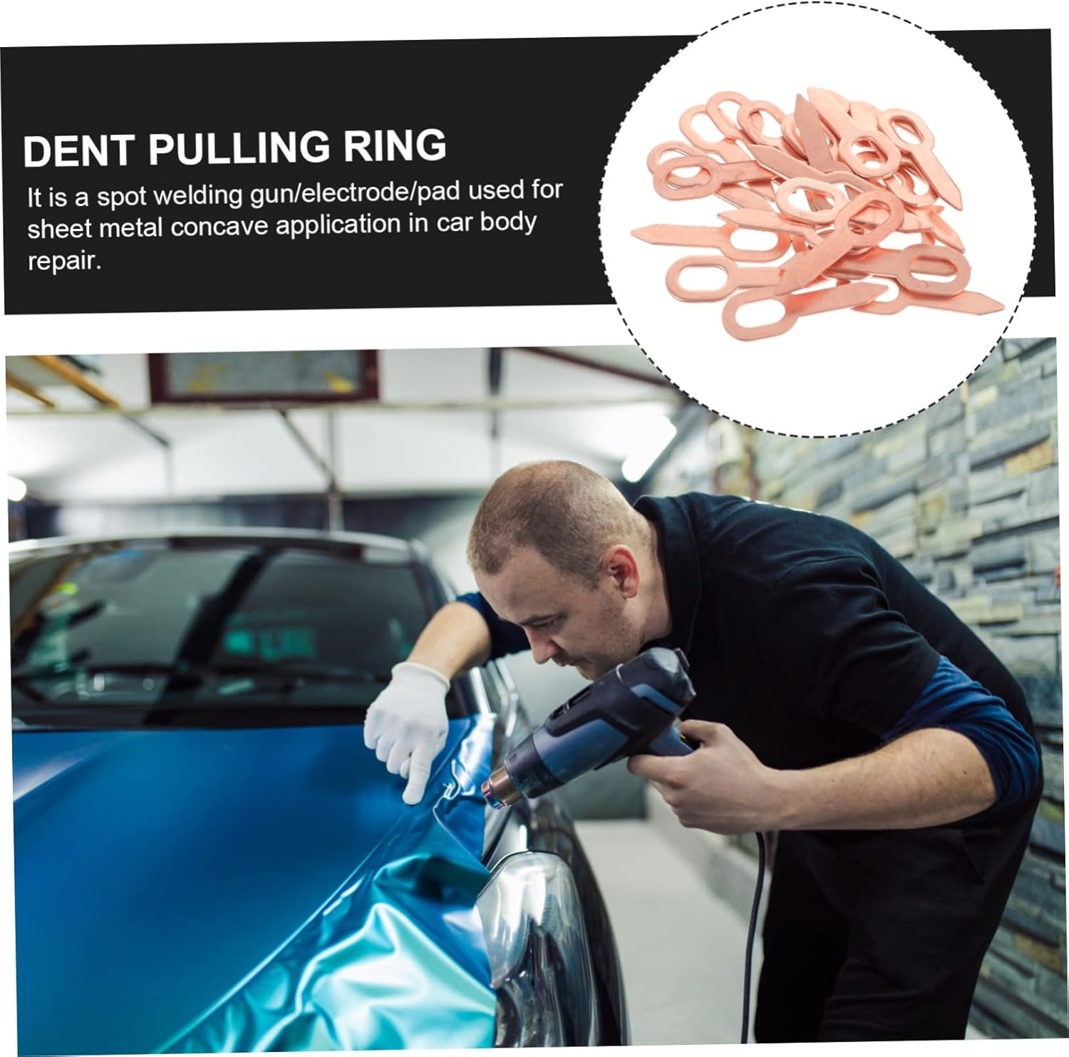 CHILDWEET Dent Pulling Rings Spot Welder Tool 100Pcs Washer Set for Autobody Repair Car Panel Welding Suitable for Spot Welder Dent Puller Equipment image number 4