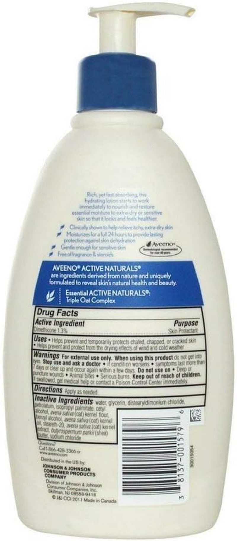 Aveeno Active Naturals Skin Relief Moisturizing Lotion, 12-Ounce Pump Bottles (Pack of 3) image number 1
