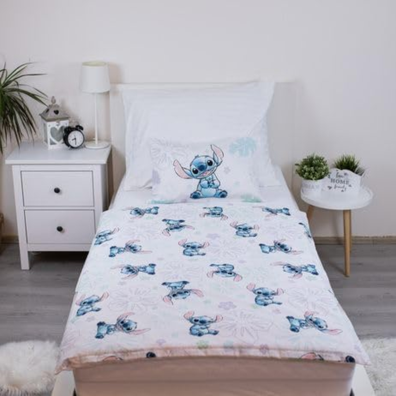 Jerry Fabrics Stitch Ohana Reversible Bed Linen 100 X 135 Cm & Pillow Duvet Cover Set, 100% Cotton, Cot Bed image number 3