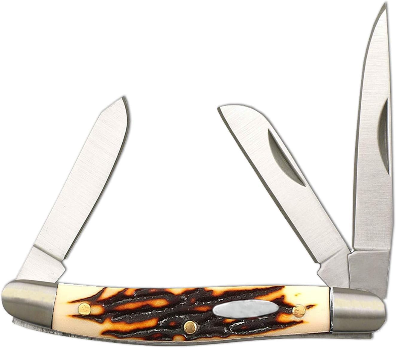 Dxzephious 440 Stainless Steel Folding Pocket Knife Outdoors Manual Knife,8.9Cm Overall,6Cm Stainless Steel Blades,Hunting,Camping