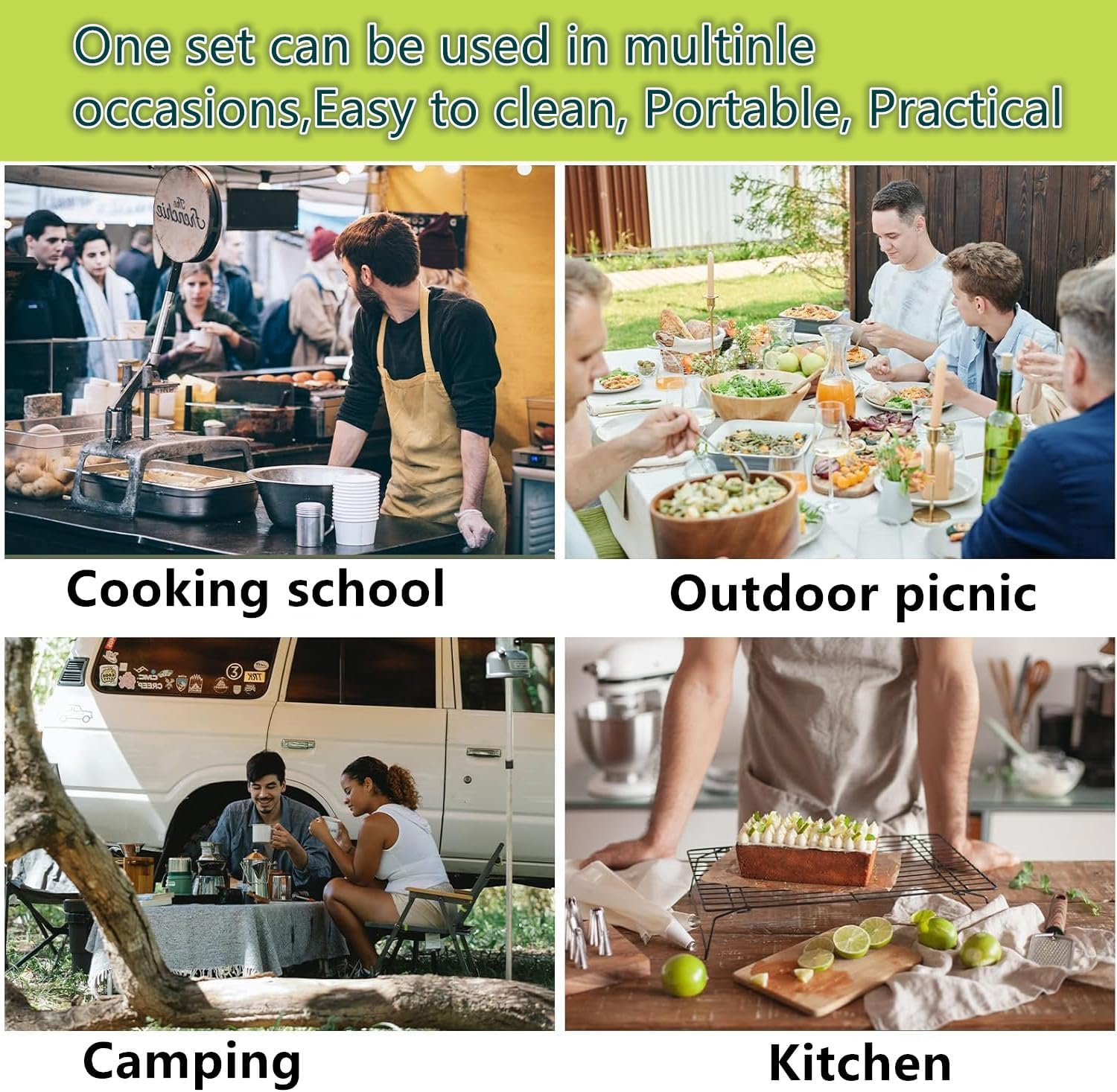 Chefs Knife Roll Bag, Portable Chef Knife Bag with 7 Slots Canvas Knives Pouch, Home Kitchen Outdoor Camping Tools (Brown) image number 3