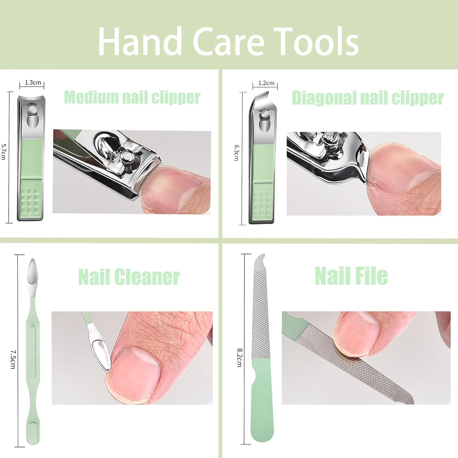 Manicure Set, Nail Set Nail Case Nail Clippers Travel Essential Nail Care Tools Fashion Stainless Steel Nail Clippers Kit Pedicure Kit Care Nail Gift for Women Friends and Parents image number 3