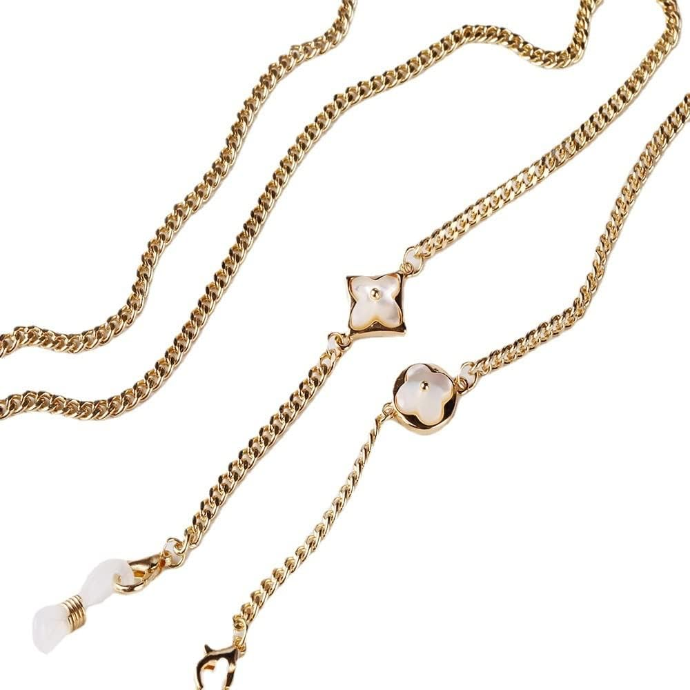 Necklace Sweater Necklace Glasses Hanging Chain Mask Hanging Chain for Women Lanyard Reading Sunglasses Hold Straps Cords Accessories Gold Necklace (Color : D, Size : 70Cm)