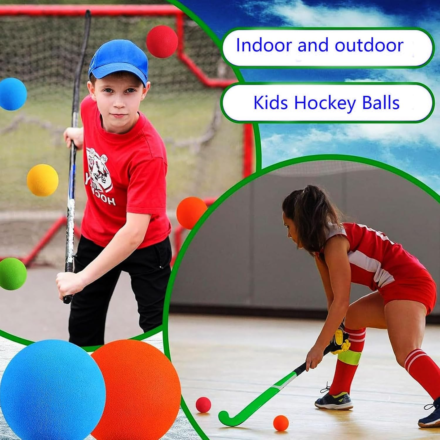 MYTOAU 20Pcs Foam Mini Hockey Balls for Kids Indoor Training, Indoor Hockey Training Floor Balls,2 Inch Colorful Soft Foam Balls,Soft Practice Ball,Soft Balls for Mini Stick Nets Party image number 3