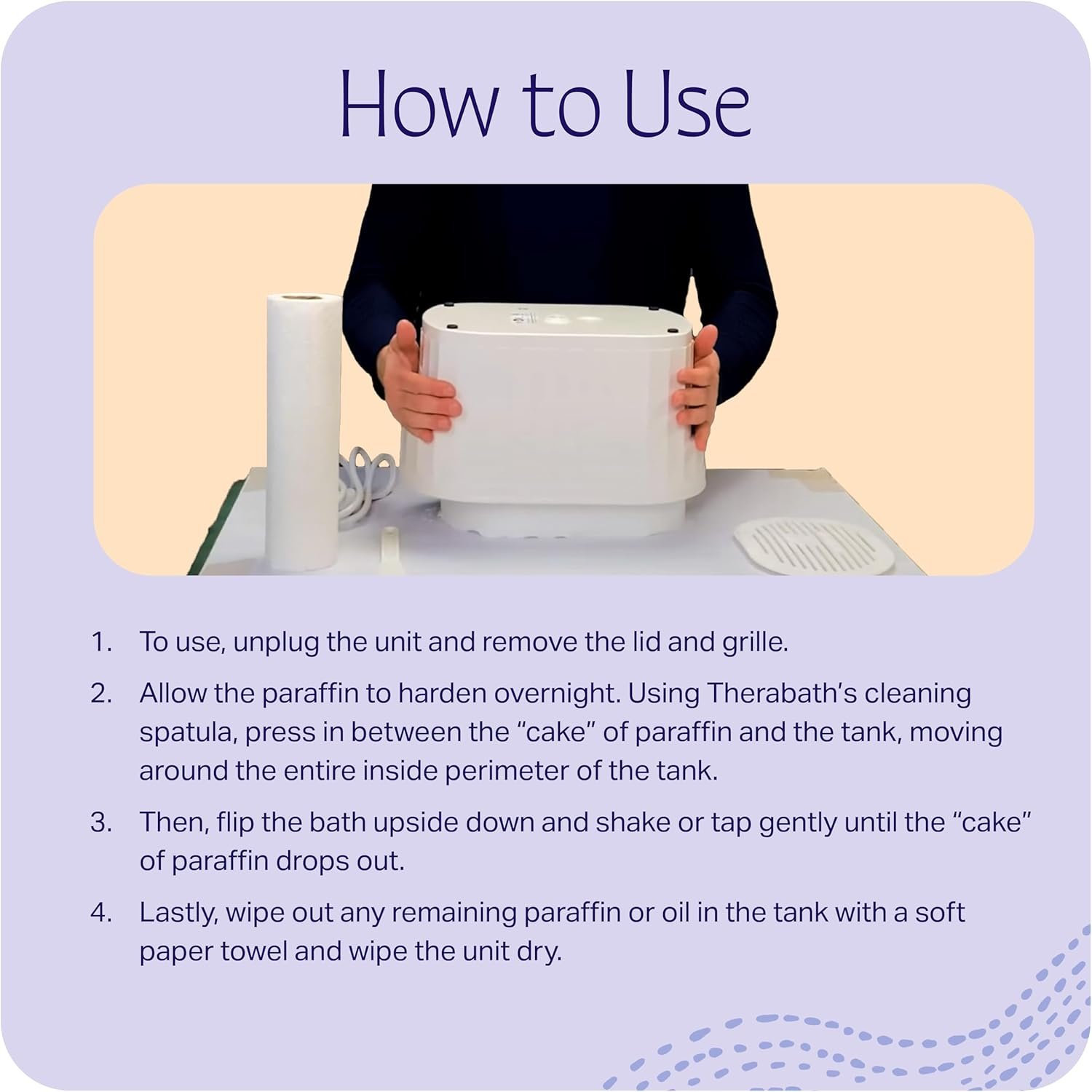 Therabath Cleaning Spatula - Plastic Paraffin Bath Cleaning Tool - Flexible - White Vinyl - Easy to Use - Made in USA - for Wax Removal Cleaning image number 3