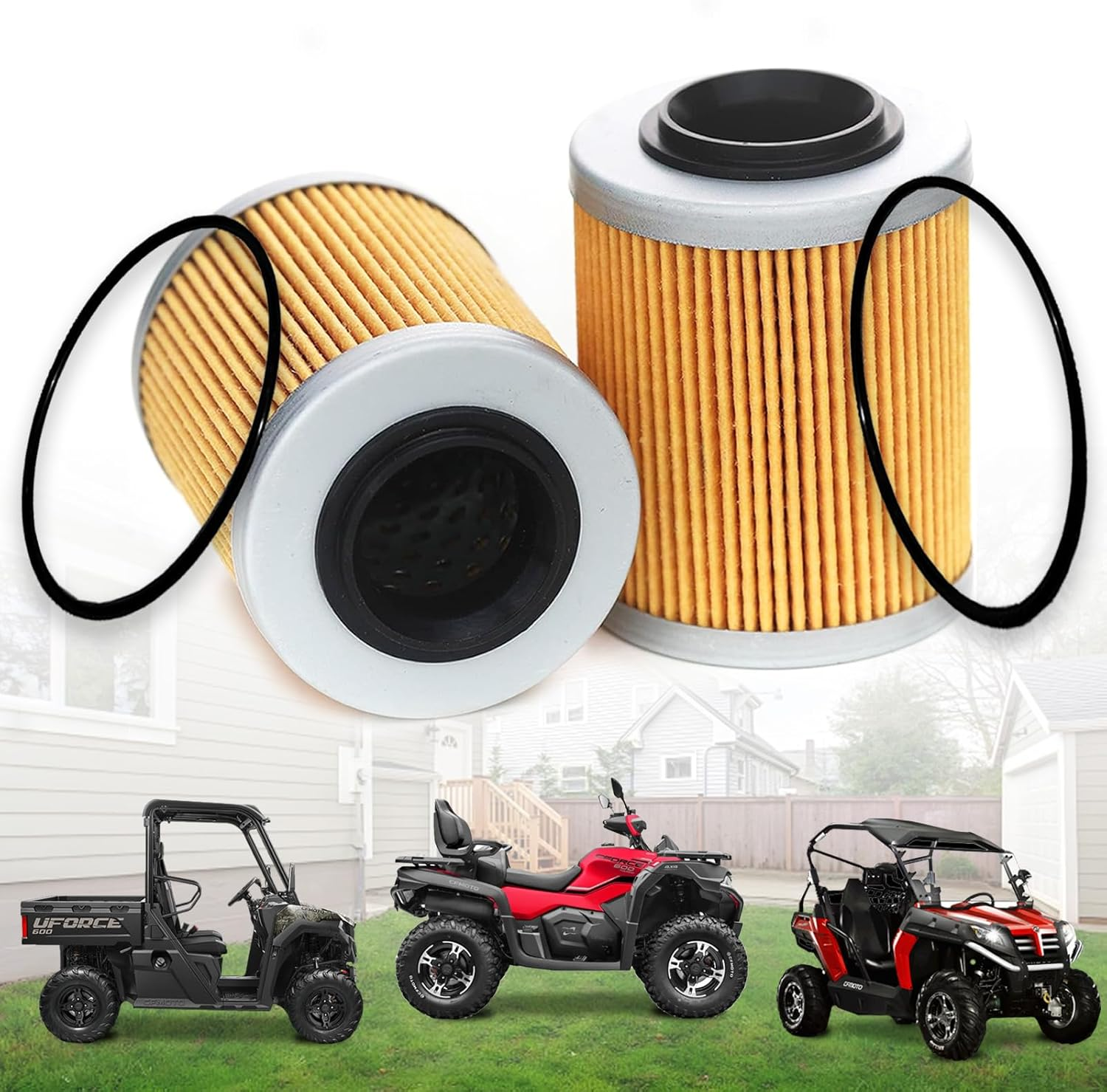 Chikia CFMOTO Oil Filter Compatible with Cf Moto Cforce Zforce Uforce 400 500 600 800 900 950 1000 0800-011300 (2PCS) image number 1