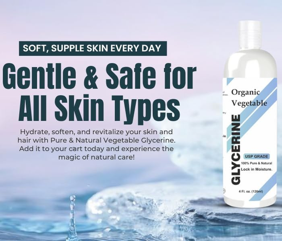 Raslok 100% Pure & Natural Vegetable Glycerine | for Skin & Hair | Versatile Skin Care, Softening and Moisturizing 4 Fl Oz - 120 Ml image number 5