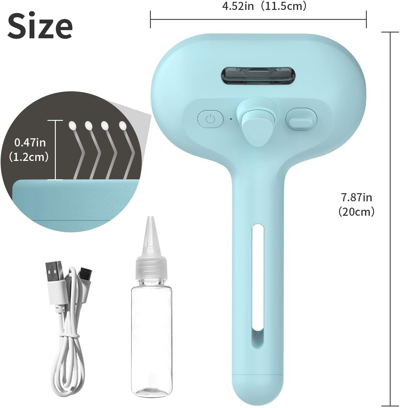 Dog Brush for Shedding, 3 in 1 Self Cleaning Steam Dog Brush - Anti-Static,Cat Steam Brush Removal Comb with Release Button, Grooming Tool for Long and Short Hair Pets, Blue