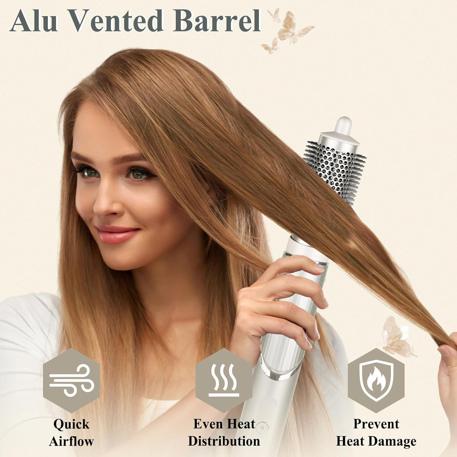 AFDD round Brush Attachment for Shark Flexstyle Accessories, Normal round Volumizing Brush Hair Styling Tool for Straight, Wavy, Curly, and Coily Hair image number 4