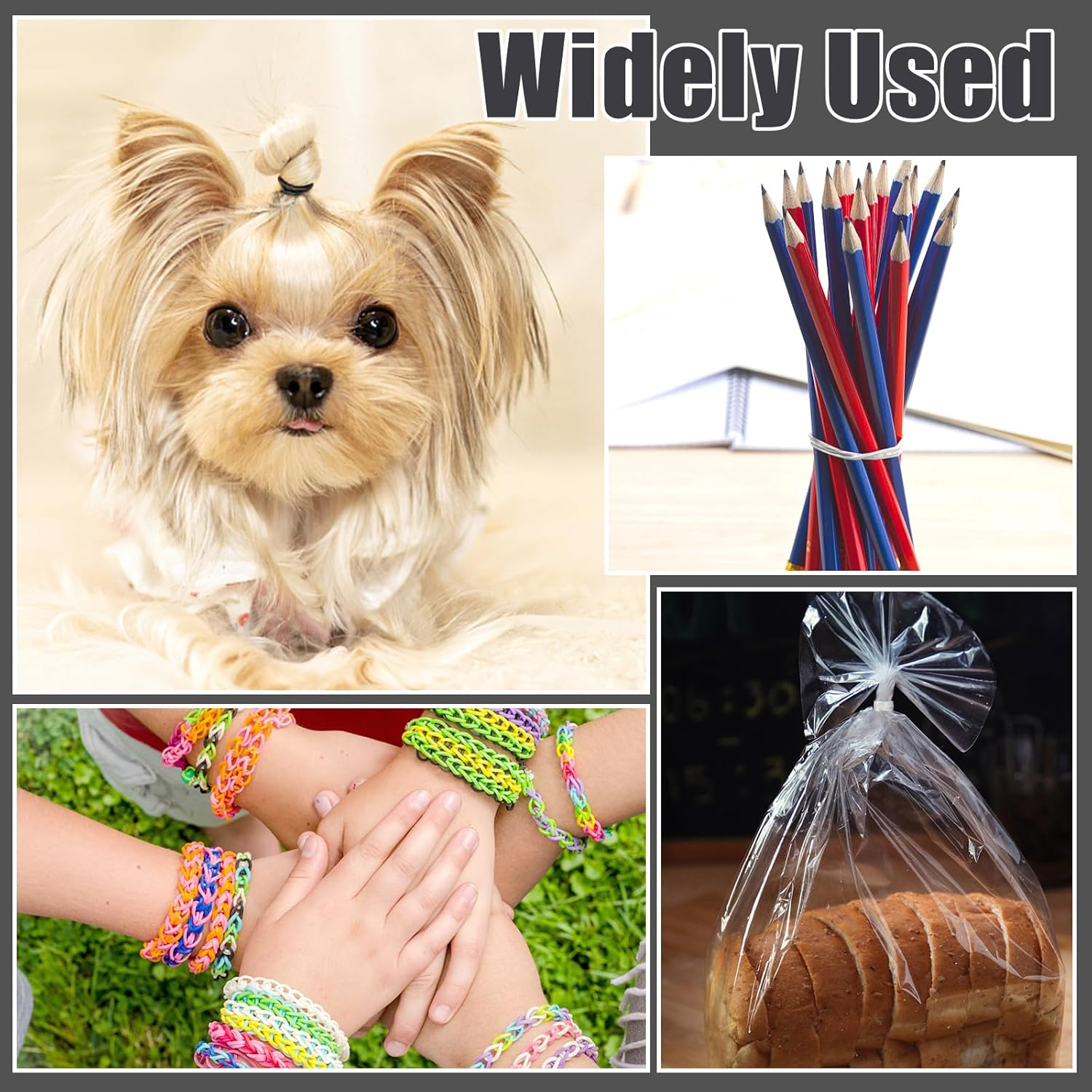 Pack of 2000 Hair Bobbles Small Black Hair Bobbles Mini Elastic Hair Band with Hair Bobbles Cutter Hair Tail Tools, Handle Comb for Girls Lady Doll Hair Styling image number 2