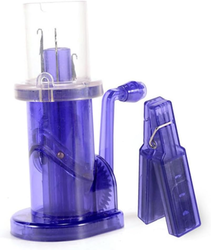 VILLFUL Hand Operated Knitting Mill Machine for Diy Crafts Blue Mini Spool Knitter Tool for Beginners Easy to Use Wool Winder for Bracelet Making and Home Projects image number 5
