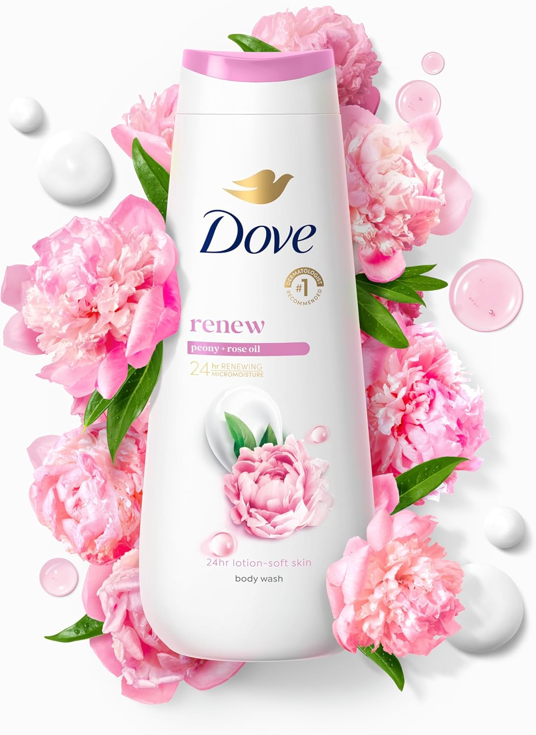 Dove Purely Pampering Body Wash, Sweet Cream and Peony 22 Oz image number 2