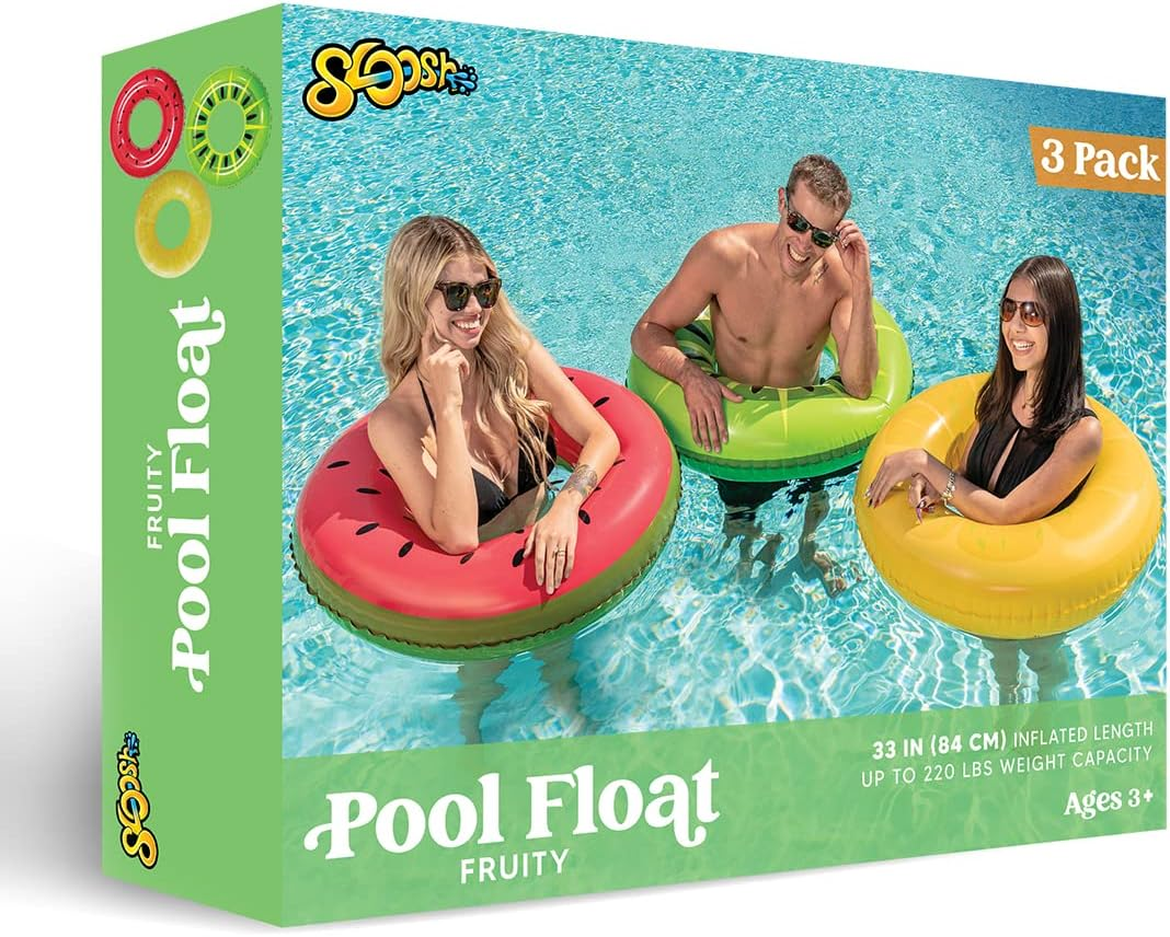 JOYIN Inflatable Swim Tube Raft (3 Pack), Pool Toys for Swimming Pool Party Decorations image number 5