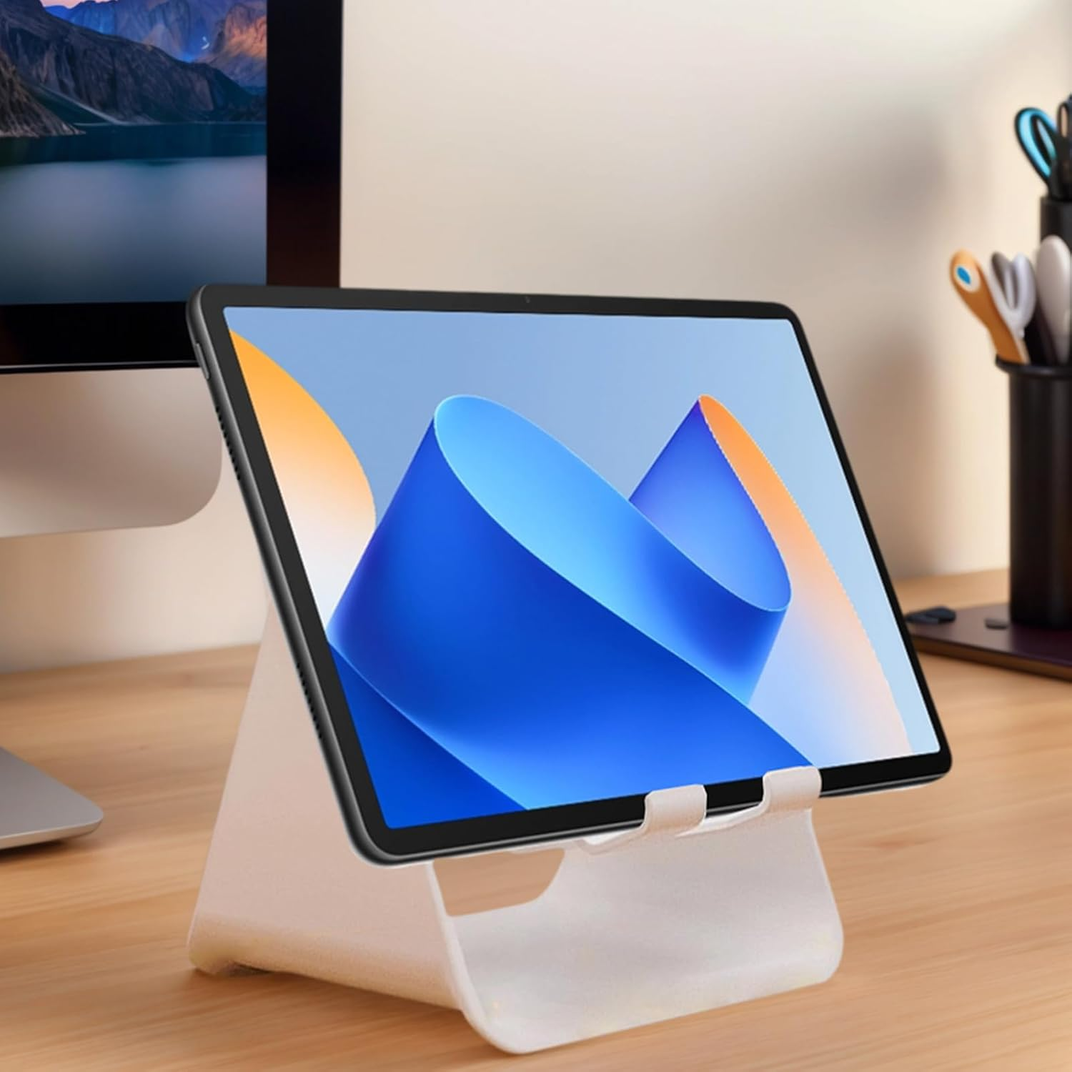 Wireless Induction Audio Speaker - Wireless Induction Amplifier Phone Stand | 360 Degree Rotate Home Speaker with Colorful Light,For Night Kitchen Bathroom Tablet image number 5