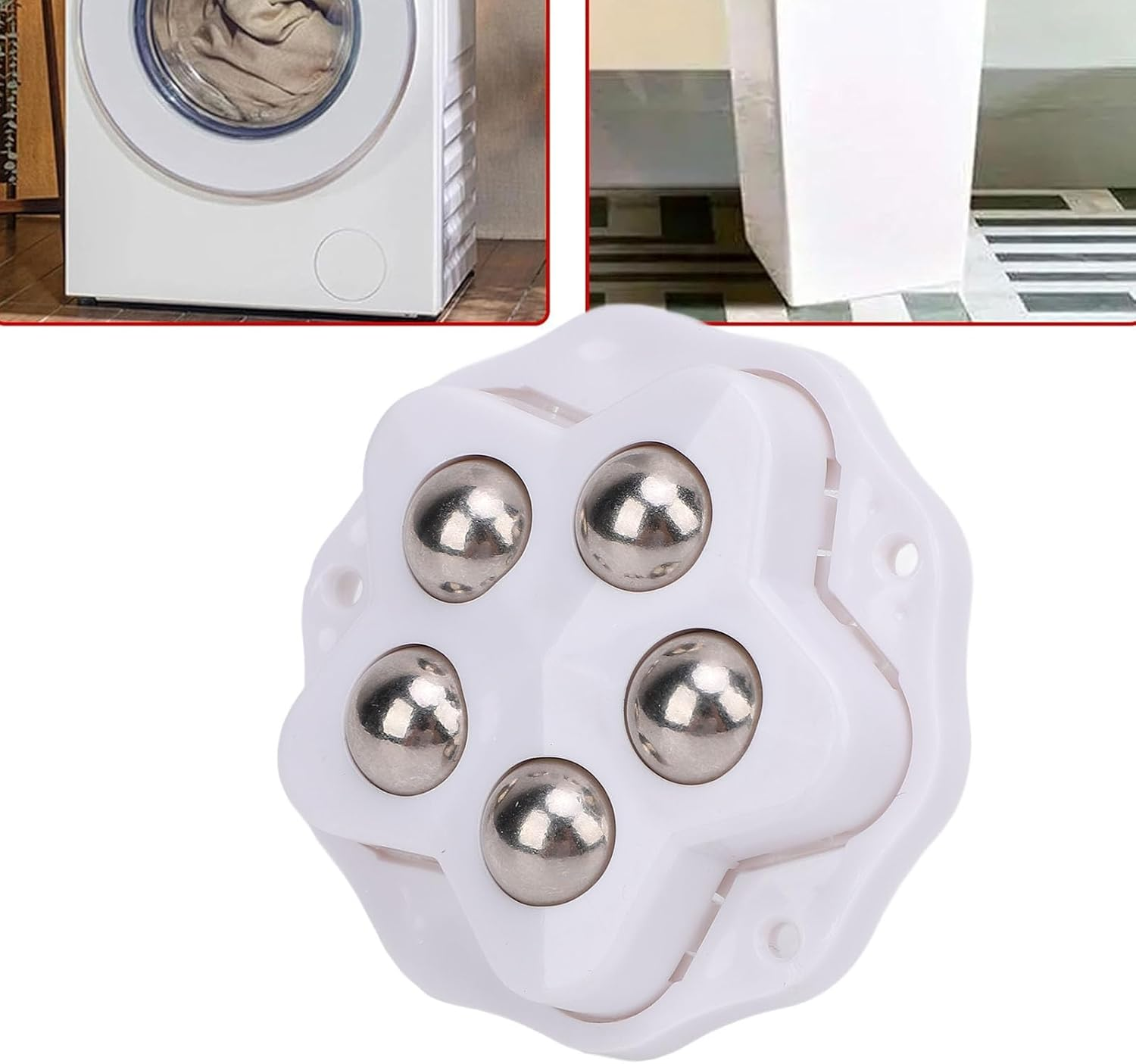 12PCS Self Adhesive Caster Wheels, 360&deg; Swivel Appliance Rollers Appliance Sliders for Kitchen Appliances, Mini Universal Wheel Roller Casters for Storage Box, Small Furniture image number 1