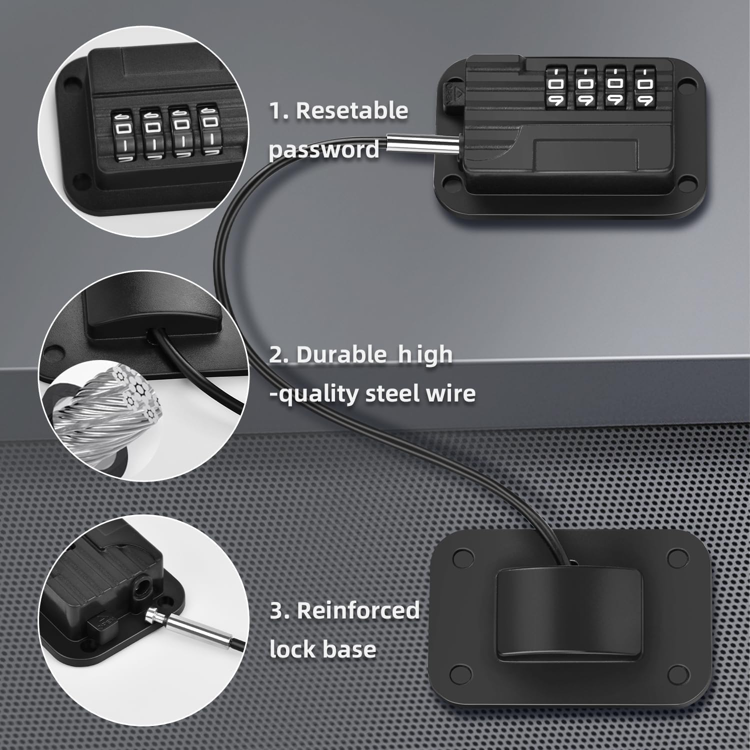 2PCS 4-Digit Password Fridge Lock &ndash; Child Safety Refrigerator Door Lock with Combination Code, Cabinet & Drawer Lock for Kids, Oven & Window Security Lock (Black) image number 4