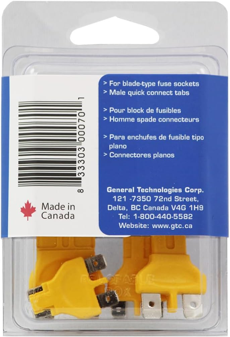 GTC062 Fuse Socket Connector Kit by GTC, General Technologies Corp, Yellow
