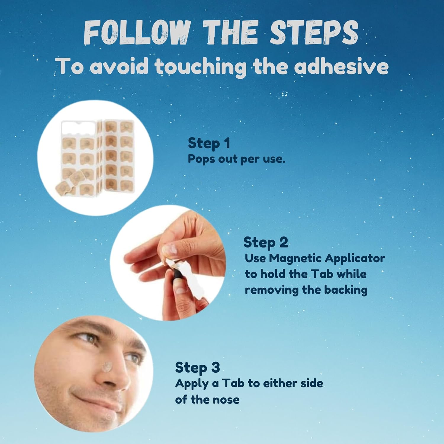 30 Day Supply Magnetic Nasal Strips - Breathing Nose Magnets, Nose Strip Magnetic, Open Airways, Improve Sleep Quality, Reduce Snoring and Mouth Breathing, Instant Congestion Relief.