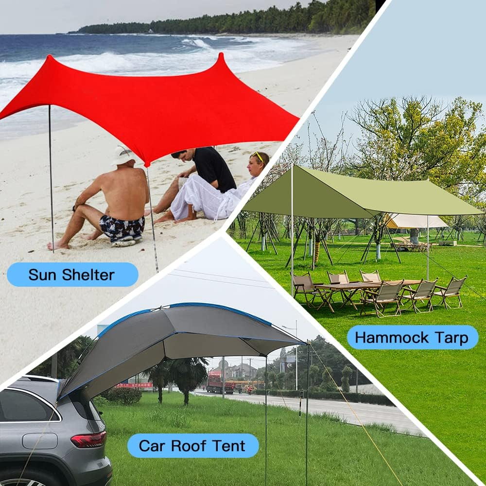 Mingzhe Telescoping Tarp Poles Adjustable Camping Tent Poles Portable Lightweight Aluminum Tent Poles Replacement for Awnings Canopy Rain Fly Shelter image number 4