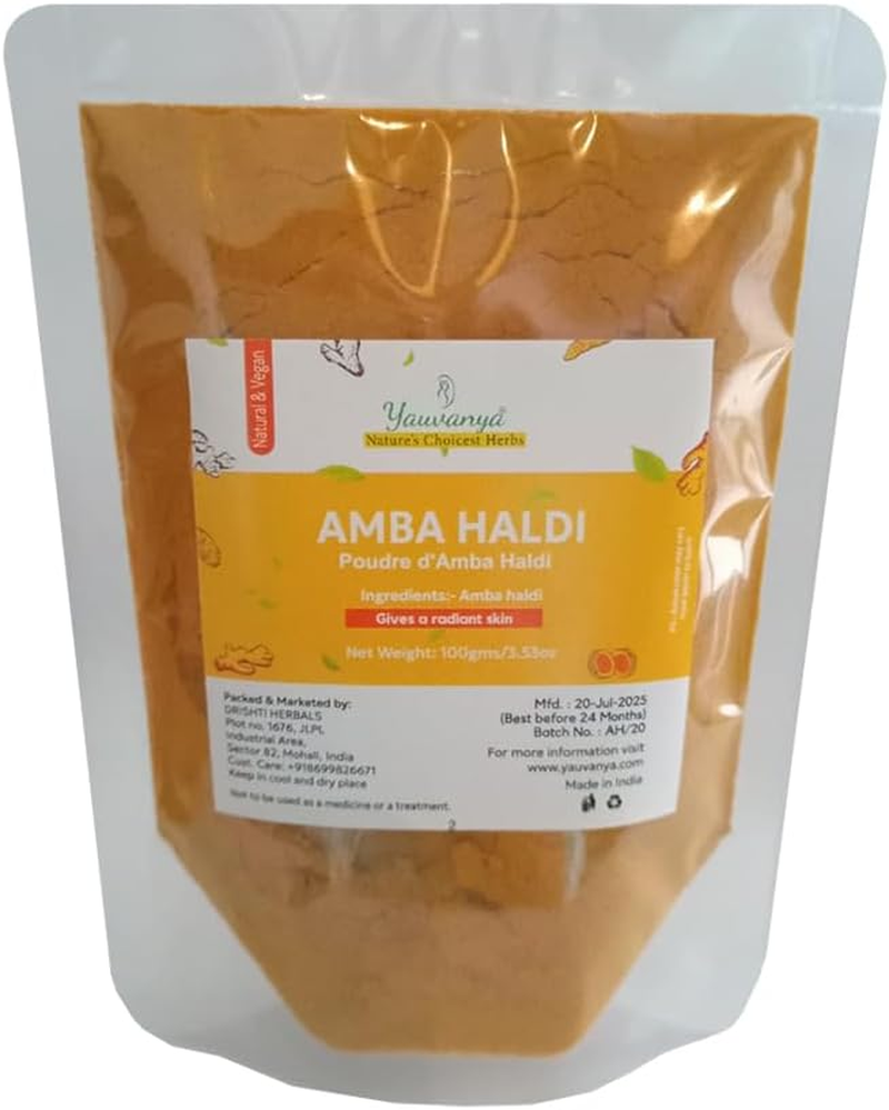 Yauvanya Amba Haldi (Wild Turmeric/Curcuma Amada) - 100 Gms image number 1